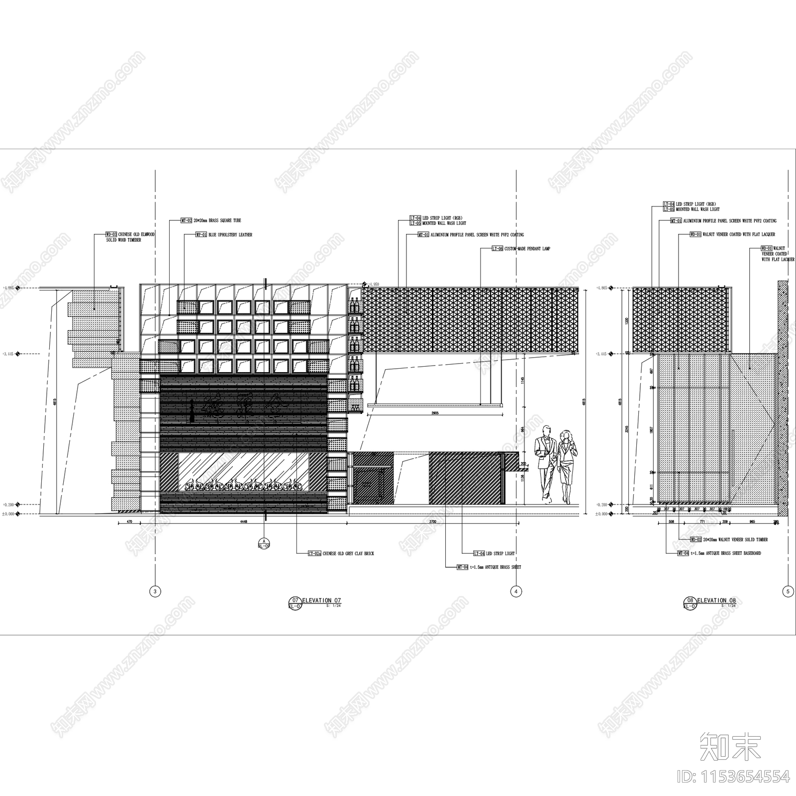 新中式轻奢温哥华全聚德北京烤鸭店餐厅室内工装cad施工图下载【ID:1153654554】