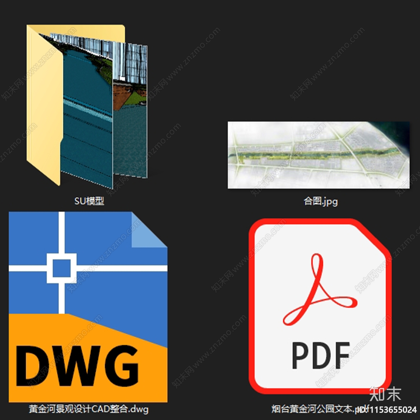 烟台黄金河滨河公园景观平面cad施工图下载【ID:1153655024】