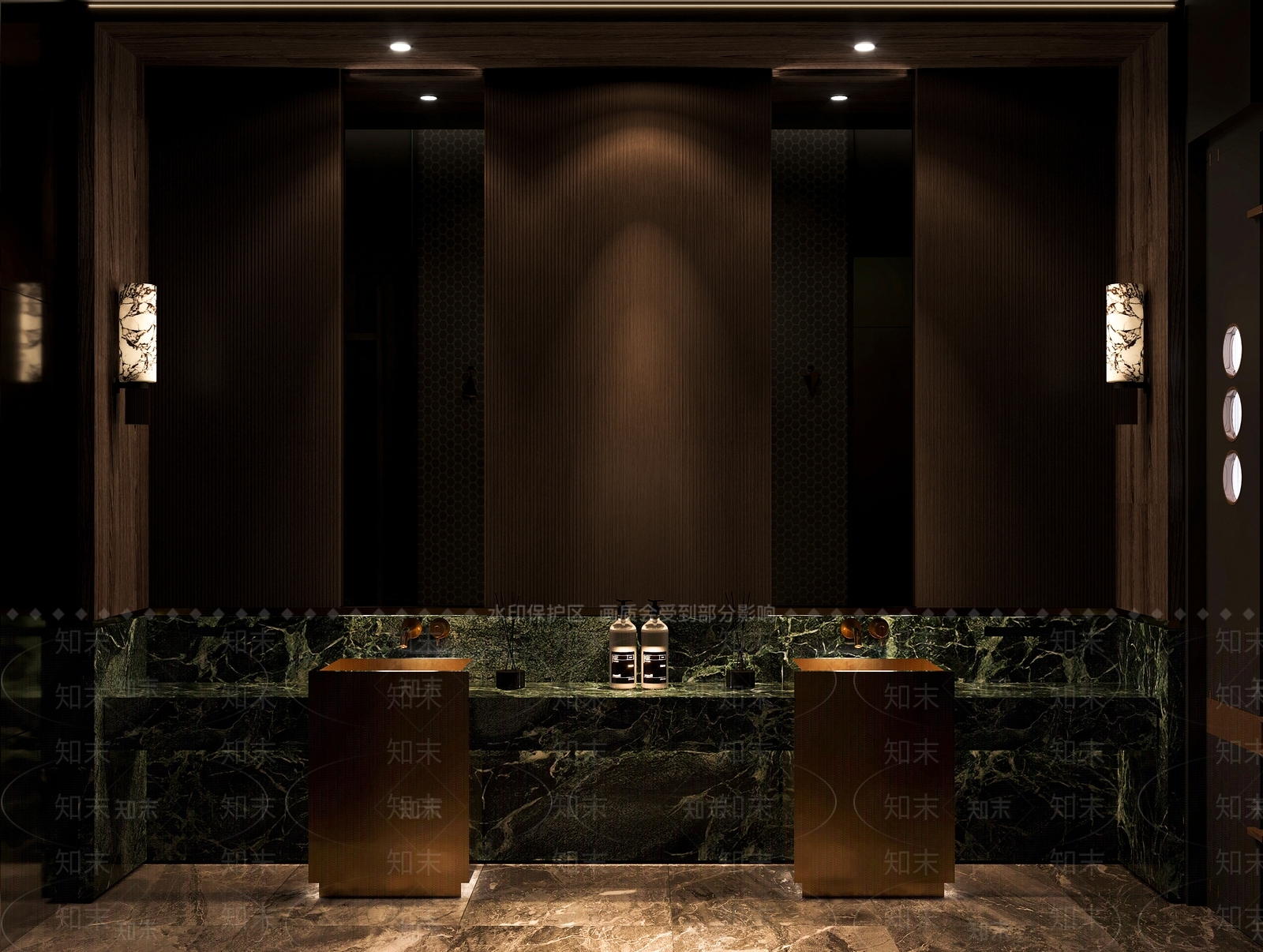 现代轻奢公共卫生间3D模型下载【ID:1153655127】