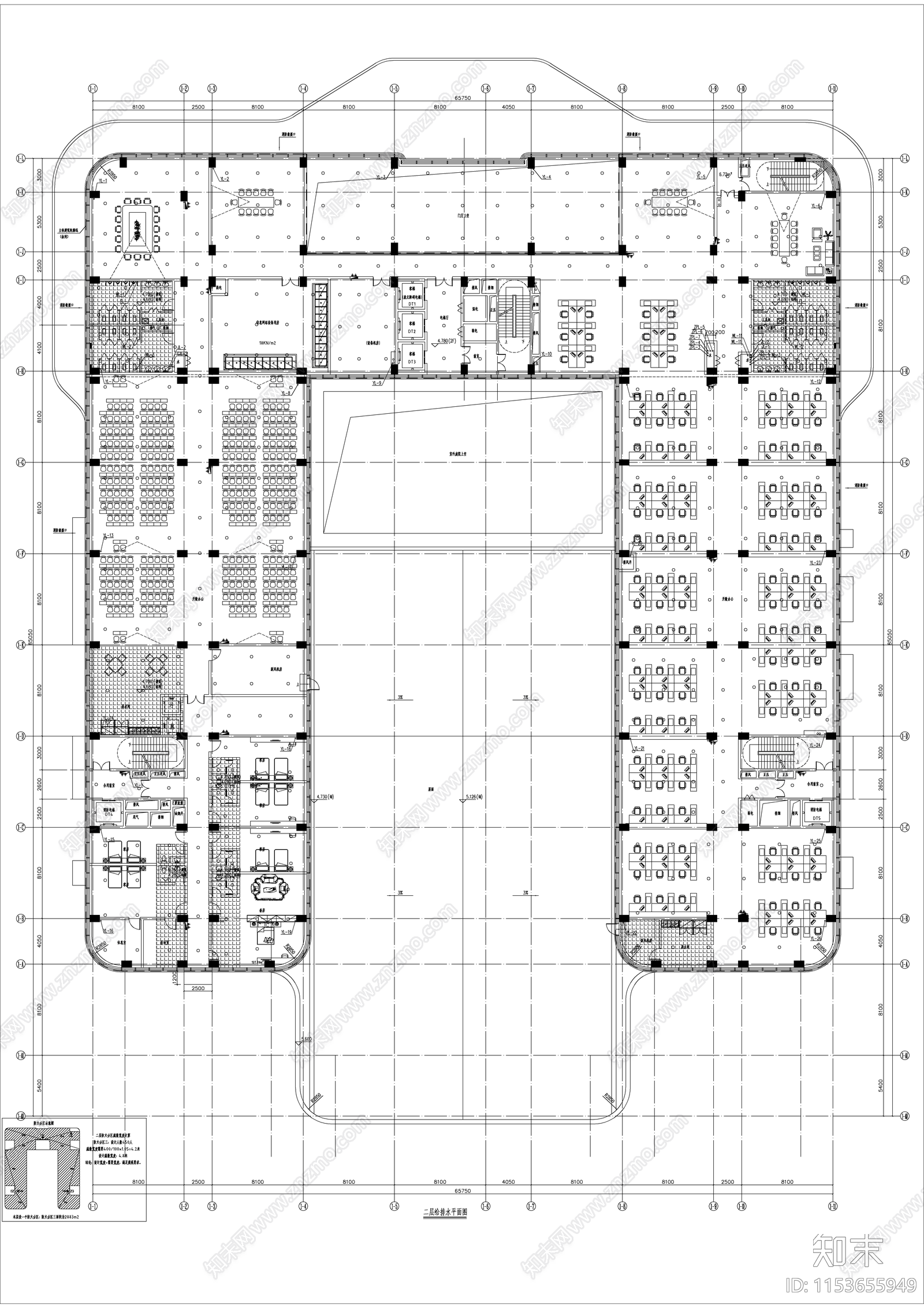 综合办公楼宇建筑设计cad施工图下载【ID:1153655949】