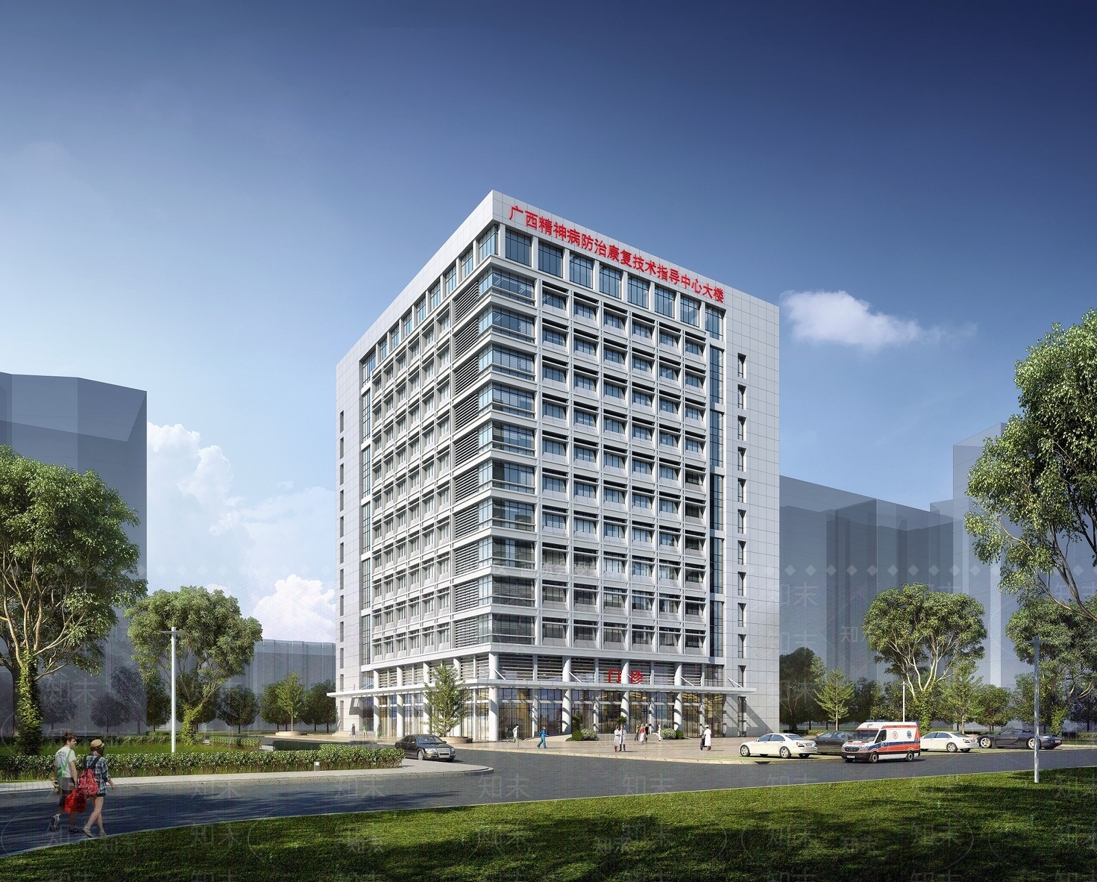 现代医院住院综合楼3D模型下载【ID:1153657766】