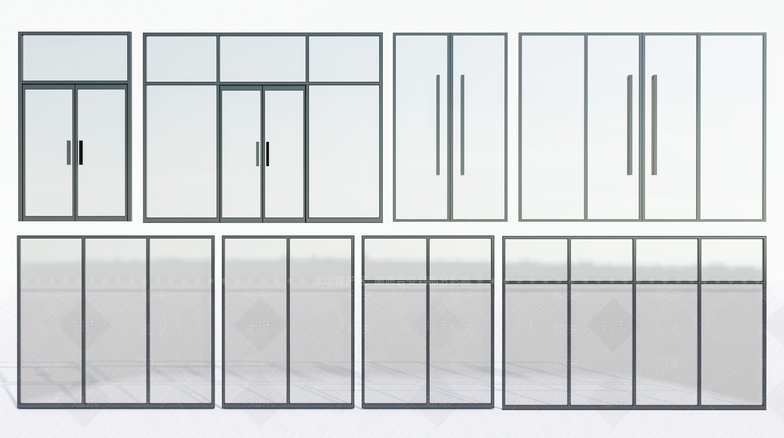 现代落地窗3D模型下载【ID:1153658547】