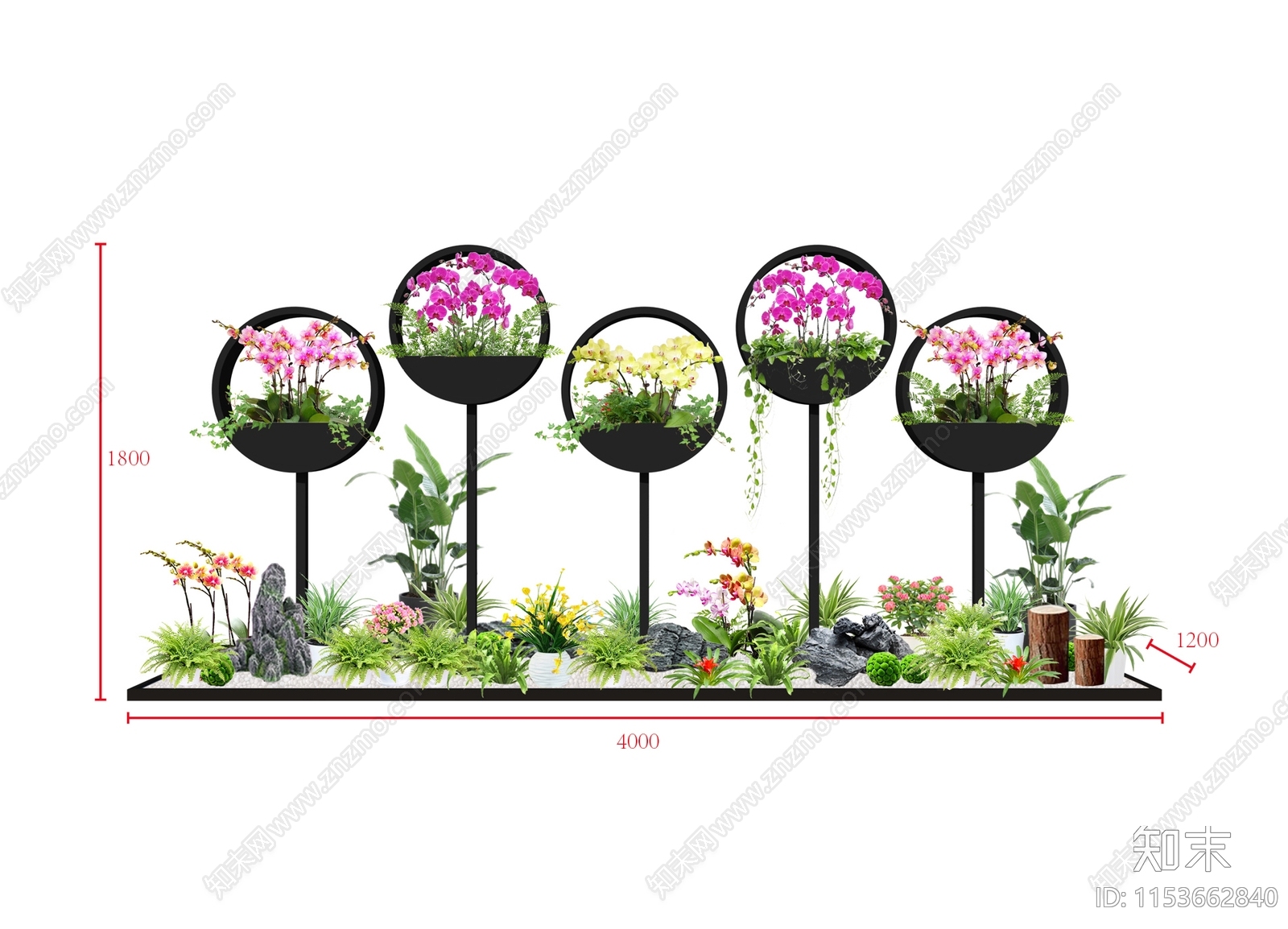 铁艺花架植物组合施工图下载【ID:1153662840】