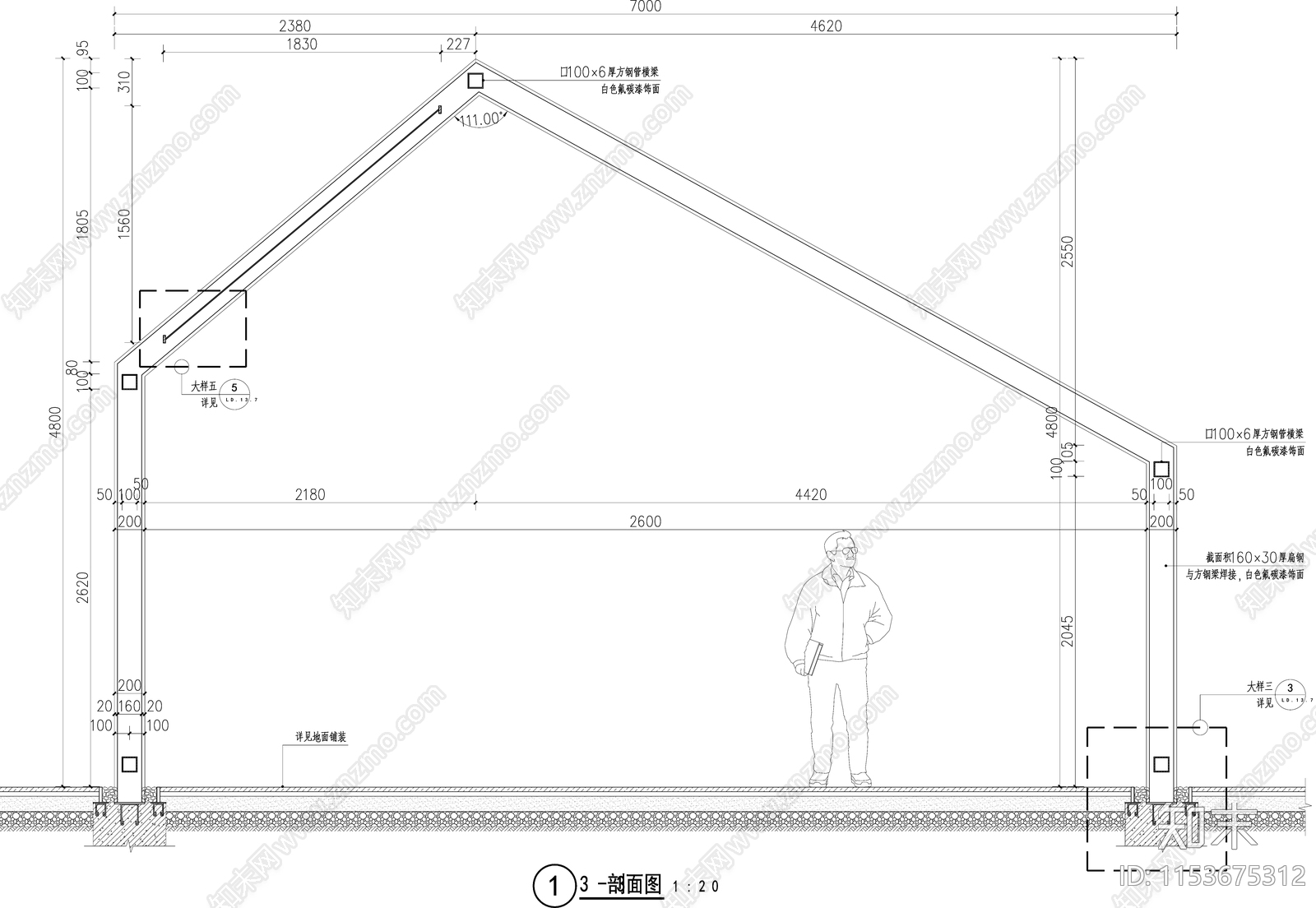 现代景观廊架cad施工图下载【ID:1153675312】