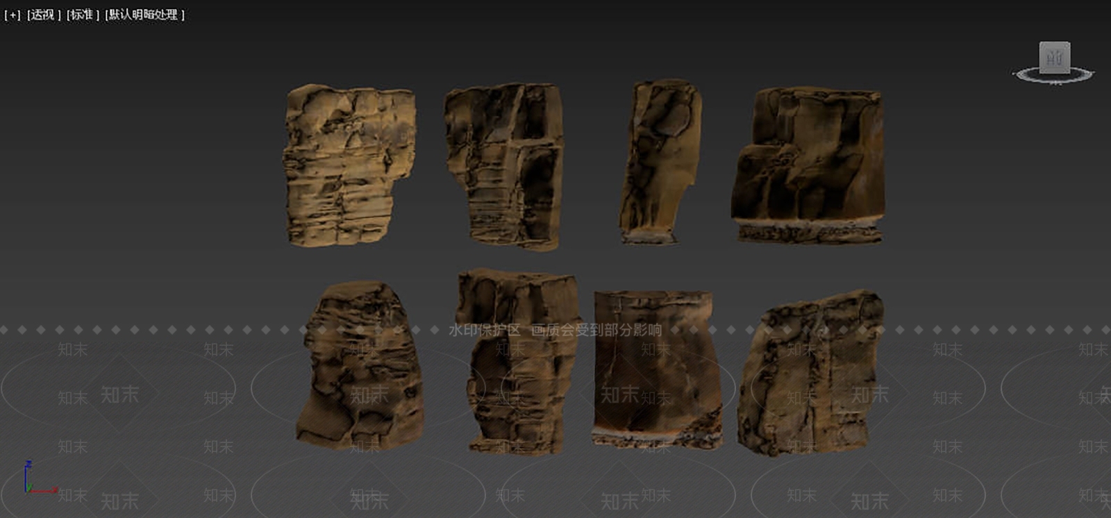 现代戈壁岩石3D模型下载【ID:1153676323】