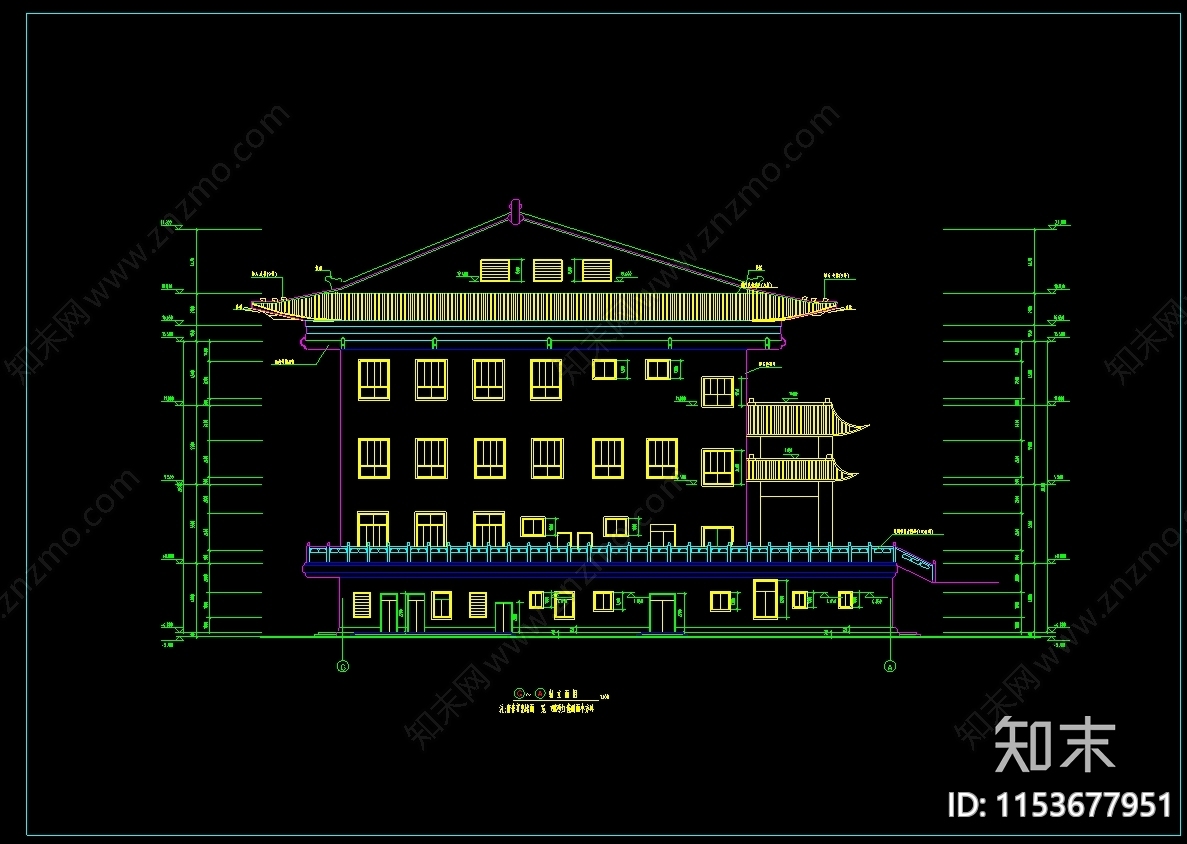 静音寺成套建筑设计cad施工图下载【ID:1153677951】