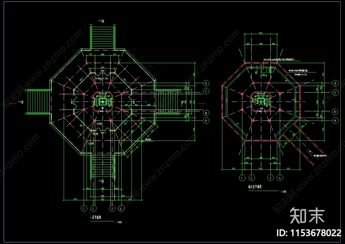 景区仿古七层塔全套建筑设计cad施工图下载【ID:1153678022】