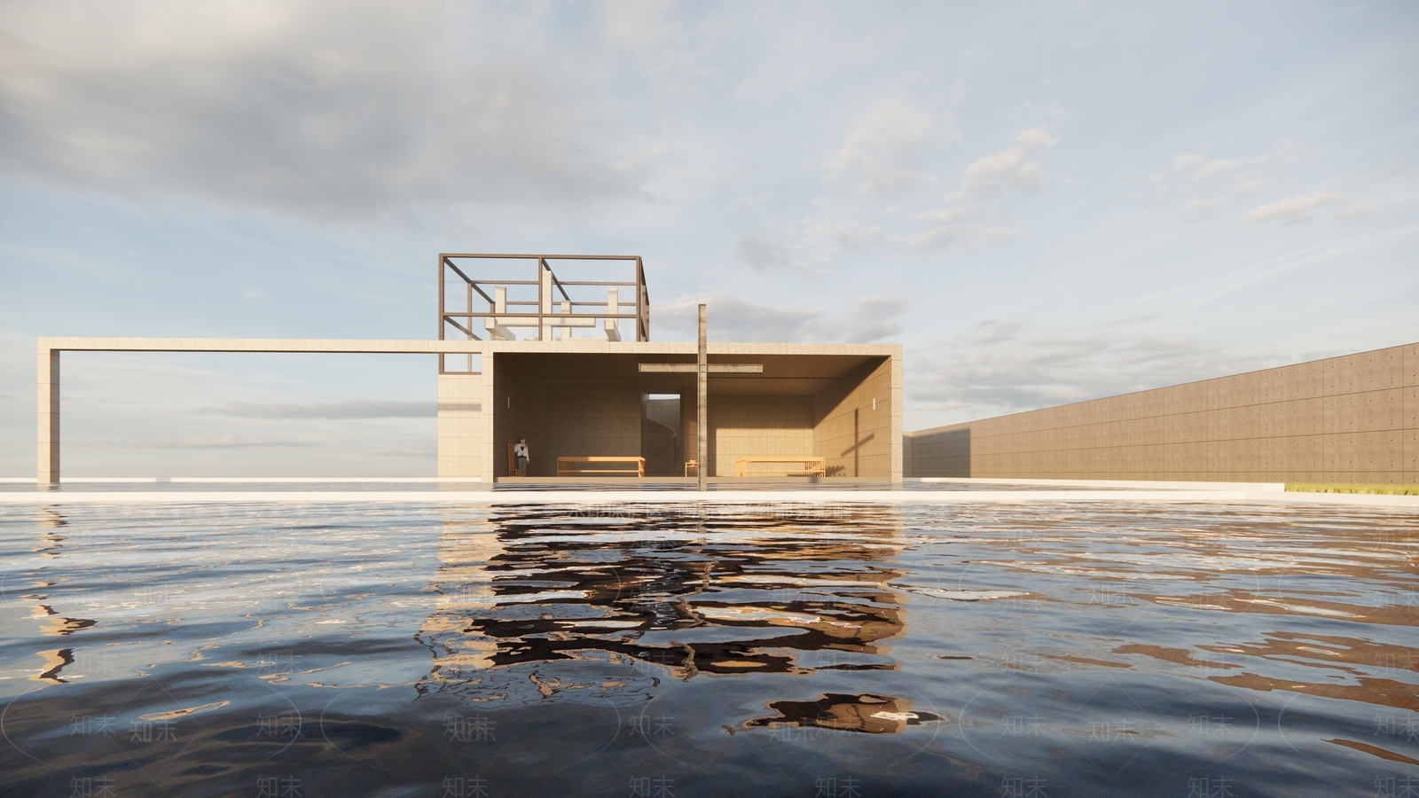 现代安藤忠雄建筑水之教堂SU模型下载【ID:1153678105】