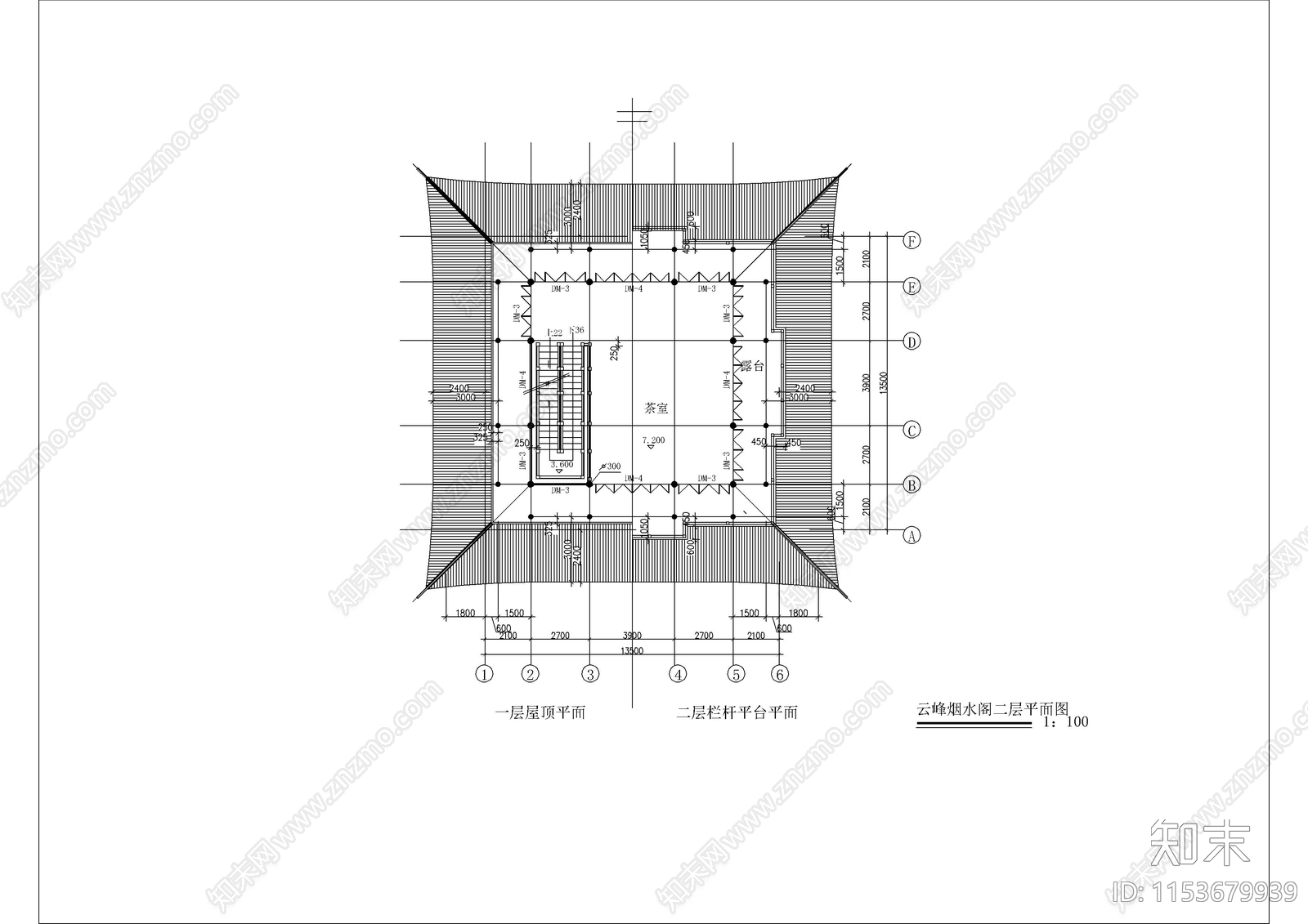 古建烟水阁建筑cad施工图下载【ID:1153679939】