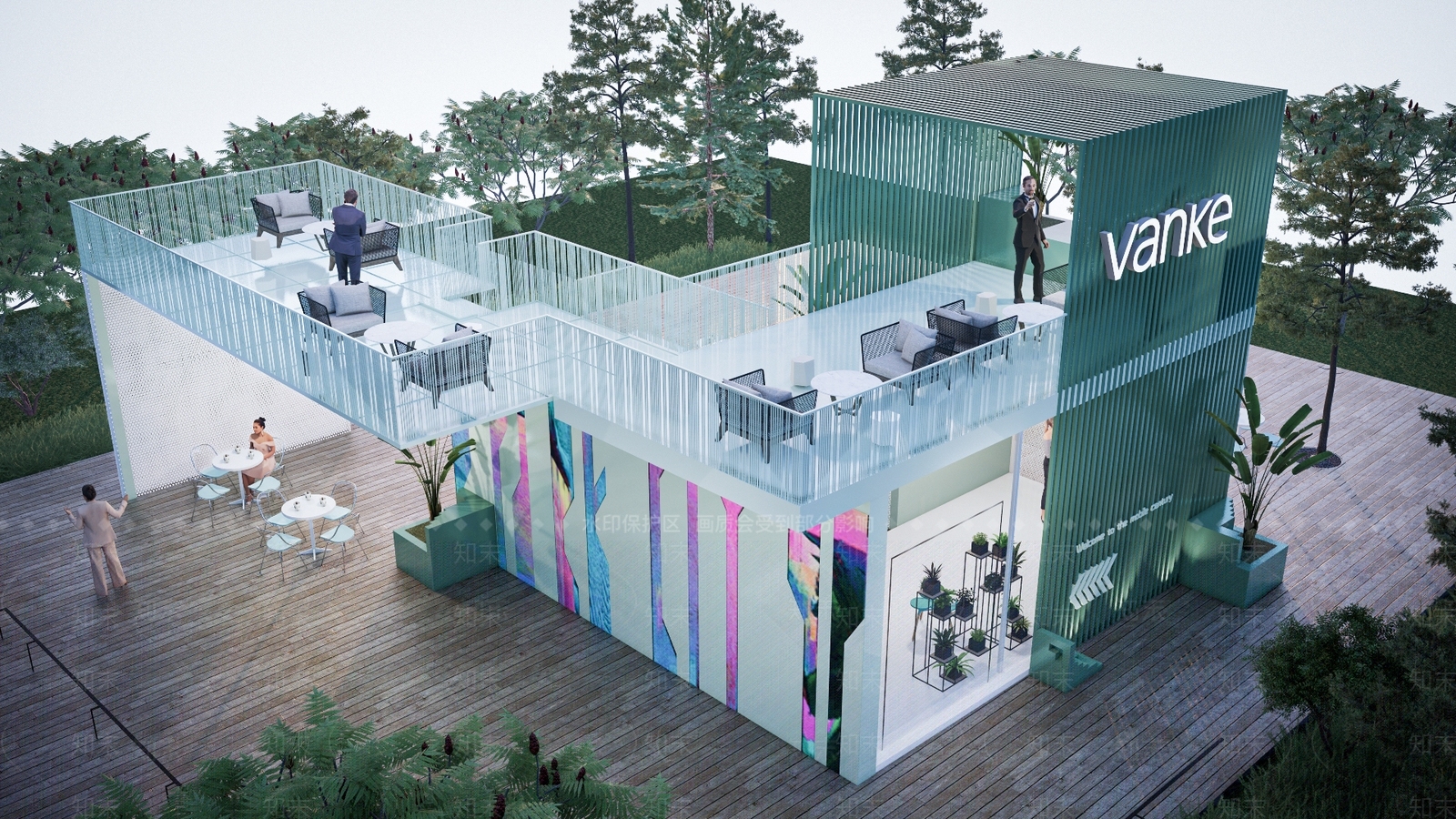 现代集装箱餐饮建筑SU模型下载【ID:1153682627】