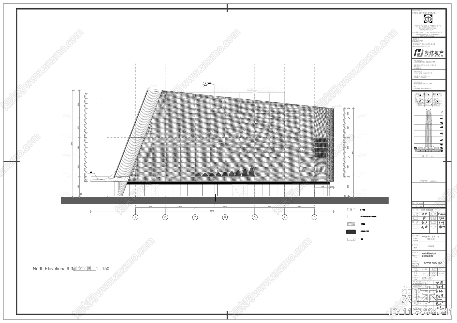 海南省海口市双塔超高办公楼cad施工图下载【ID:1153684541】