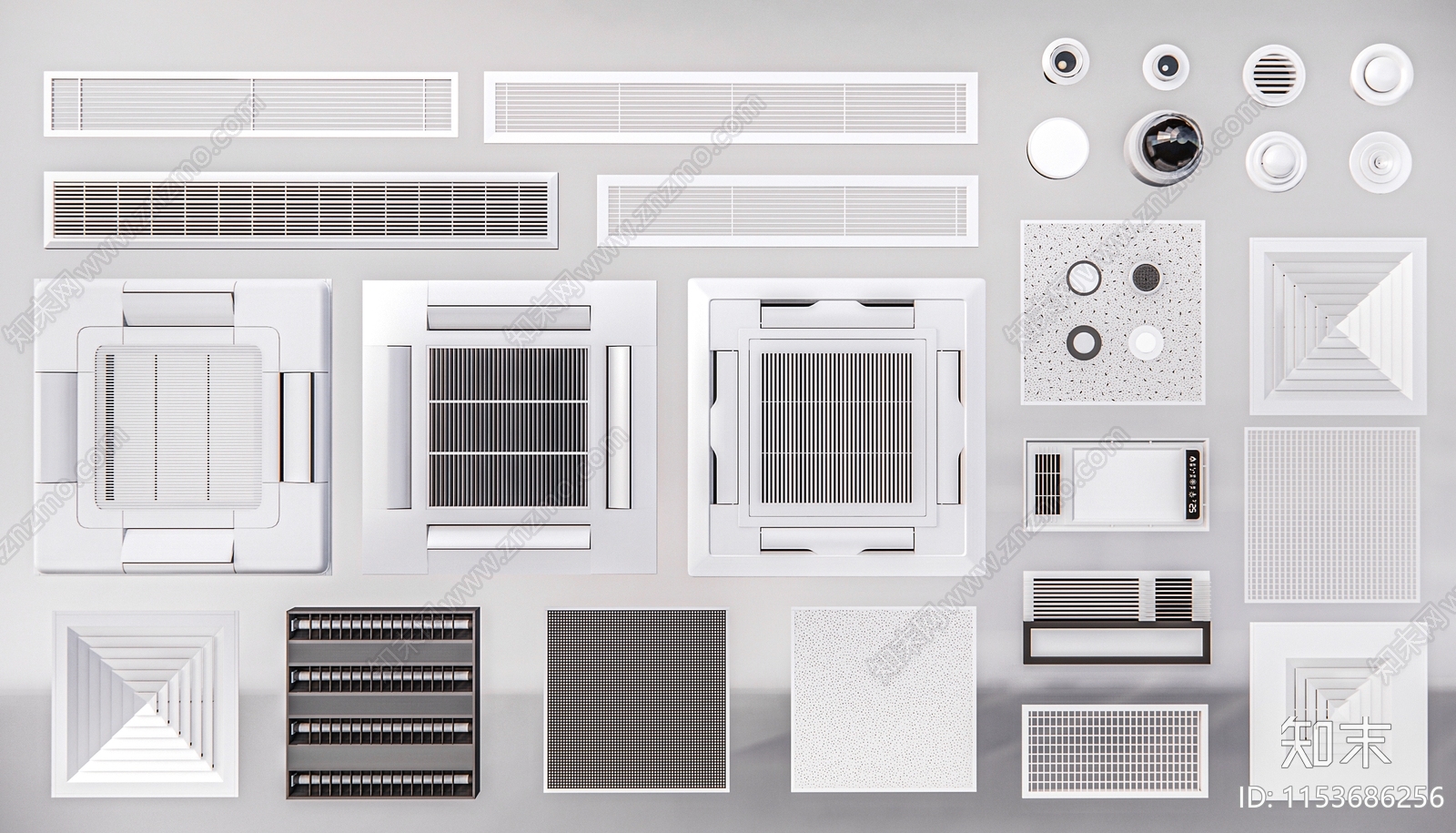 空调出风口3D模型下载【ID:1153686256】