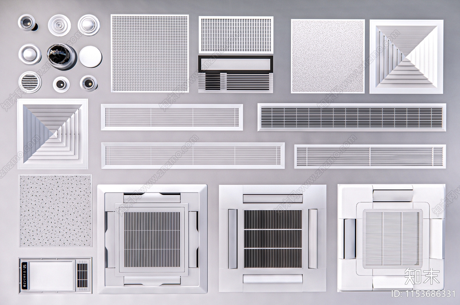 空调出风口3D模型下载【ID:1153686331】