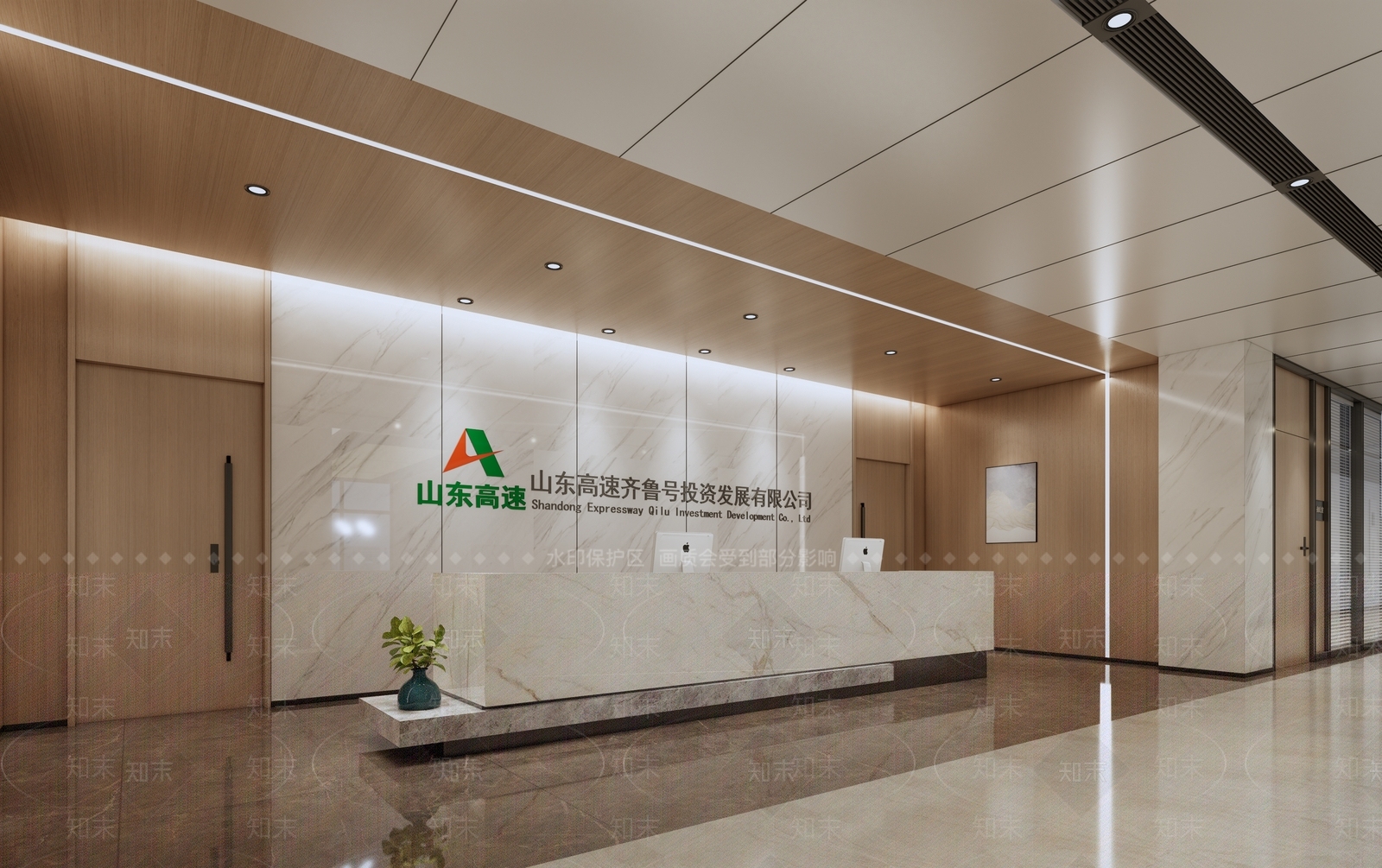 现代办公大堂SU模型下载【ID:1153937580】