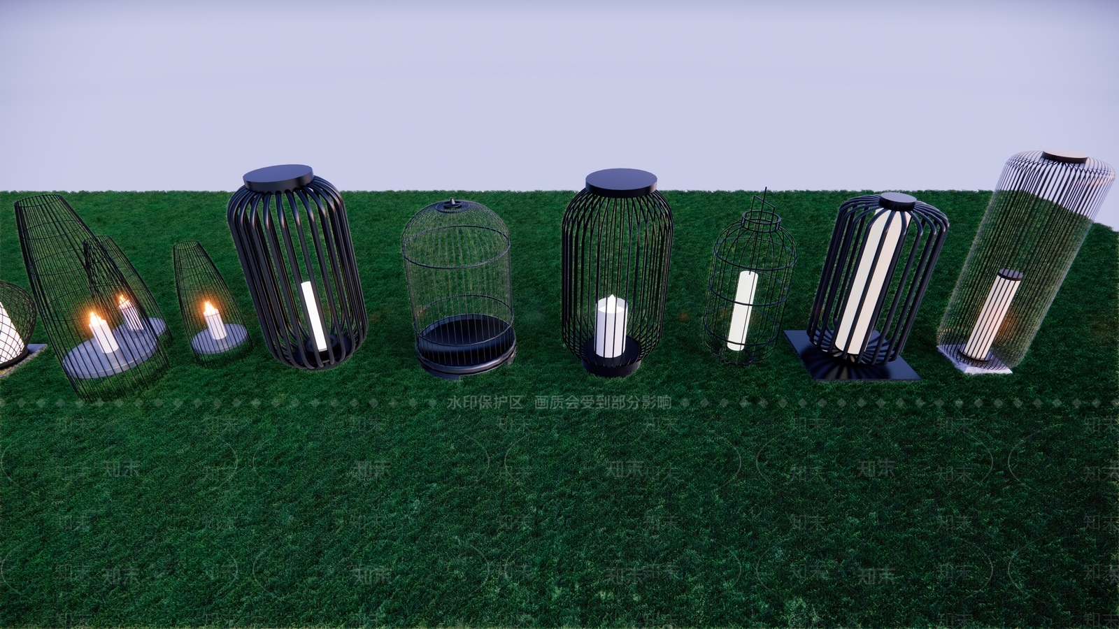 现代鸟笼灯SU模型下载【ID:1153711735】