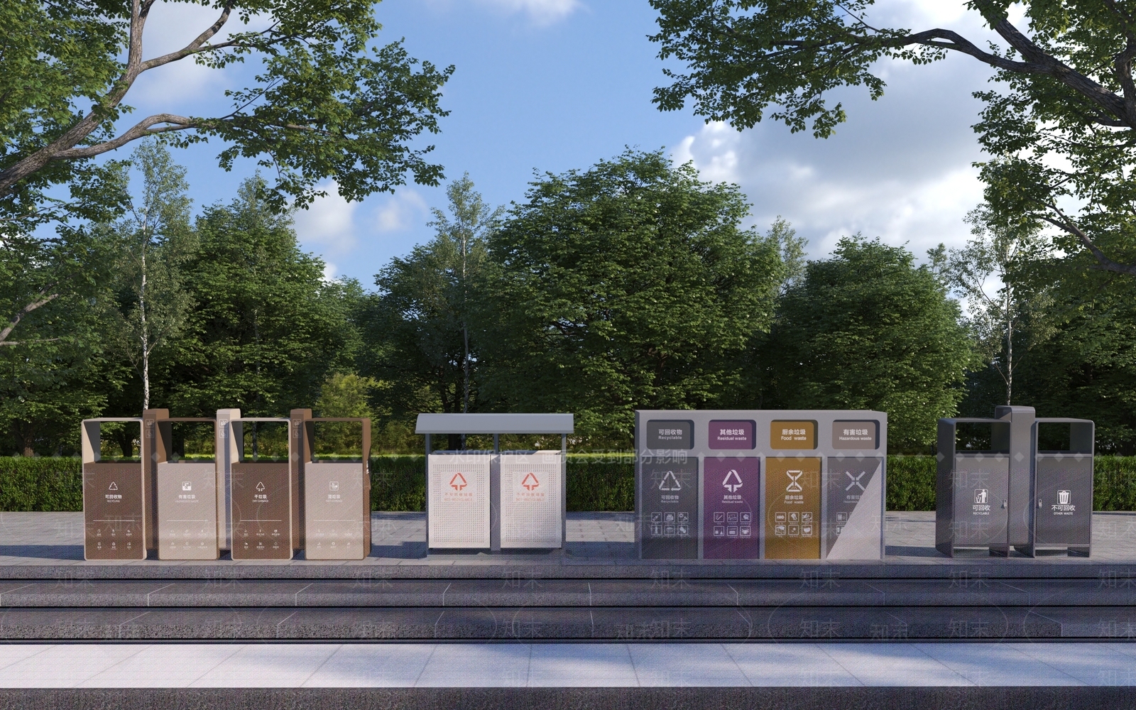 公用垃圾桶3D模型下载【ID:1153691989】