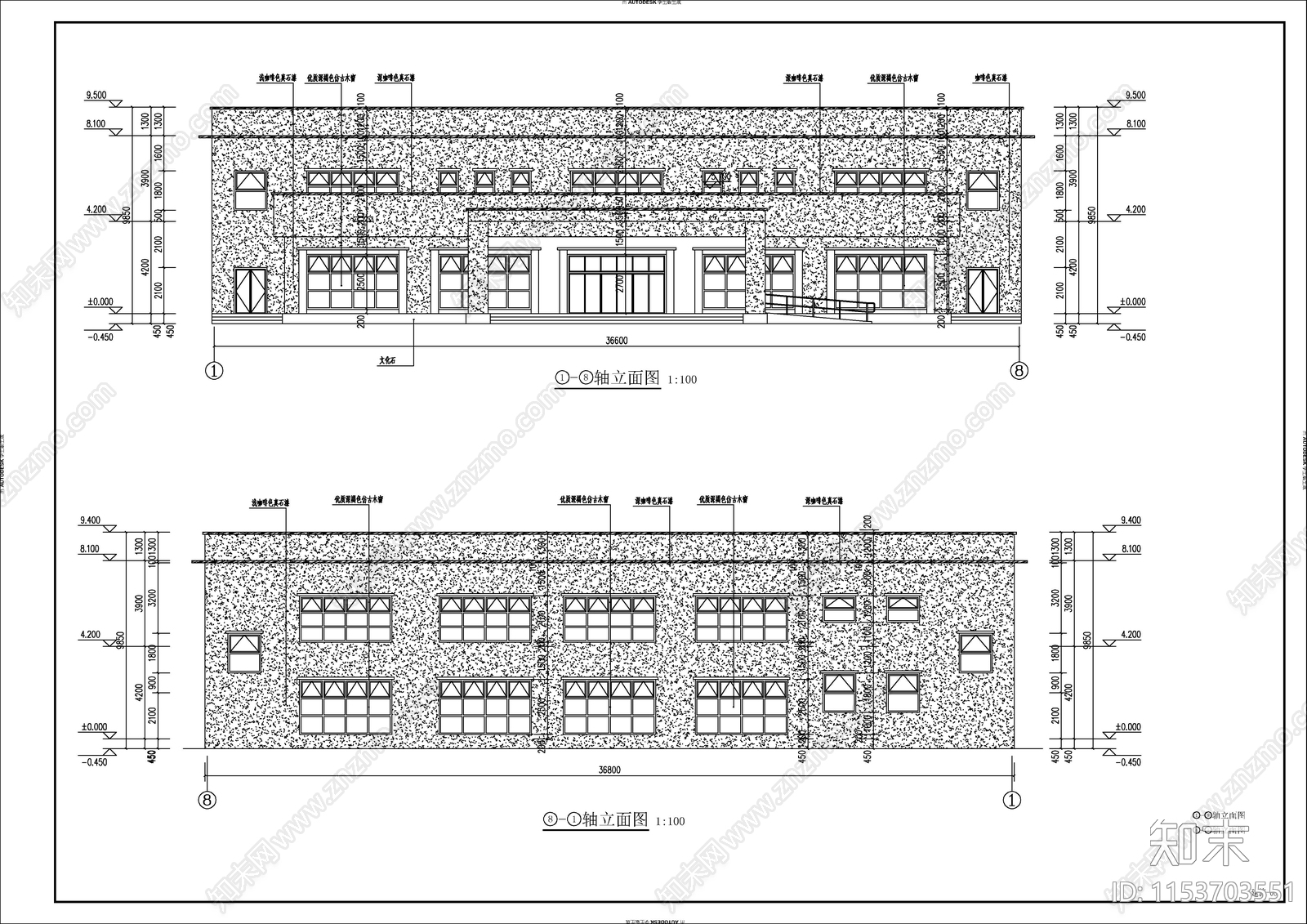 农产品示范基地建筑cad施工图下载【ID:1153703551】