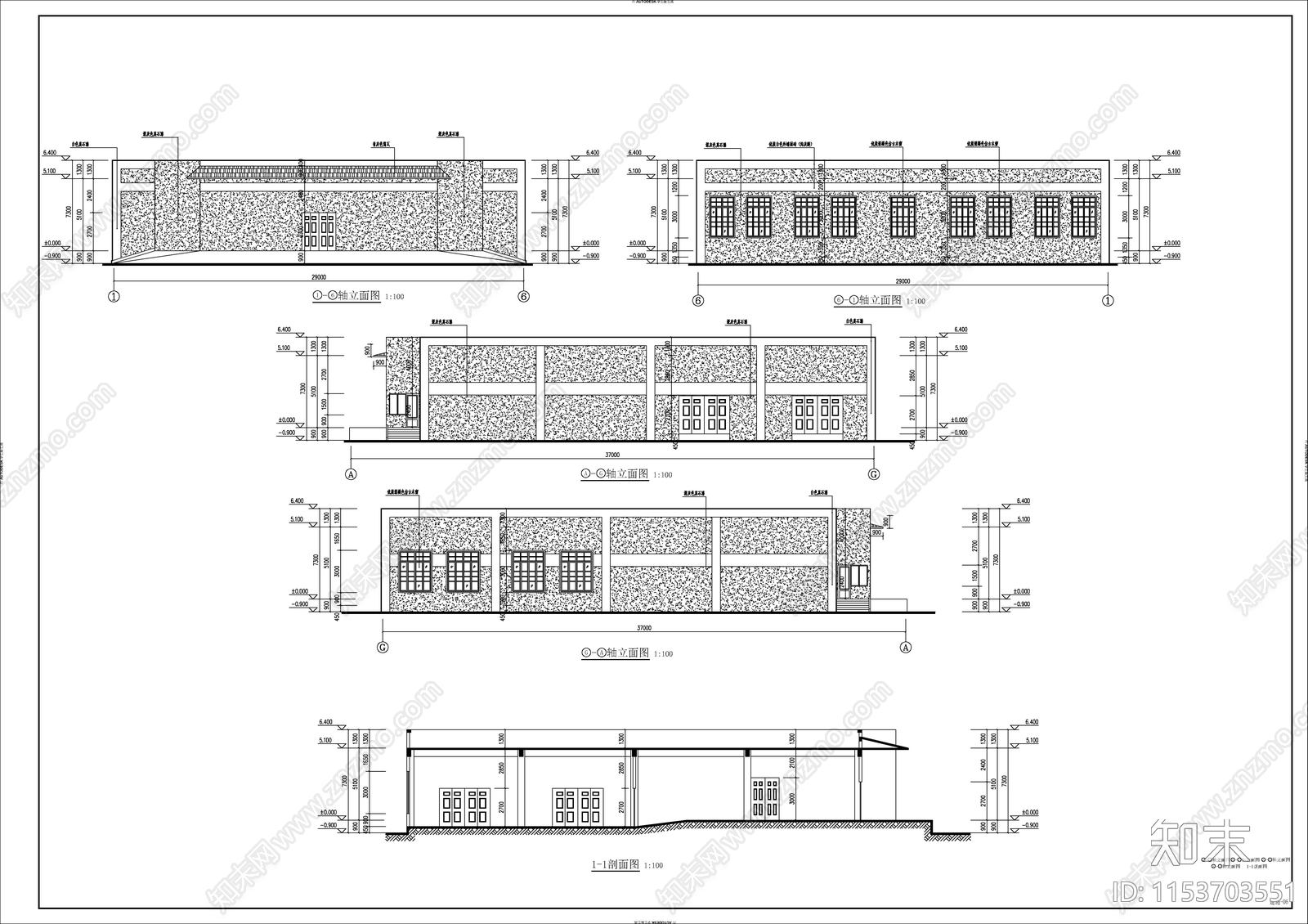 农产品示范基地建筑cad施工图下载【ID:1153703551】