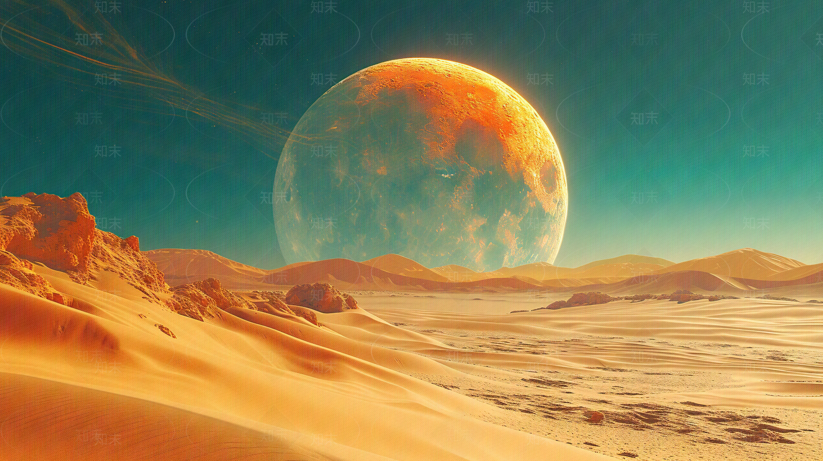 科幻风格外星荒漠壁纸贴图下载【ID:1153707879】