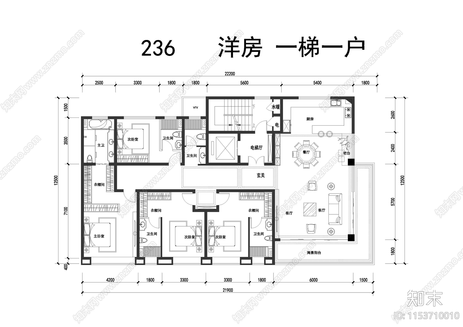 融创精品洋房户型施工图下载【ID:1153710010】