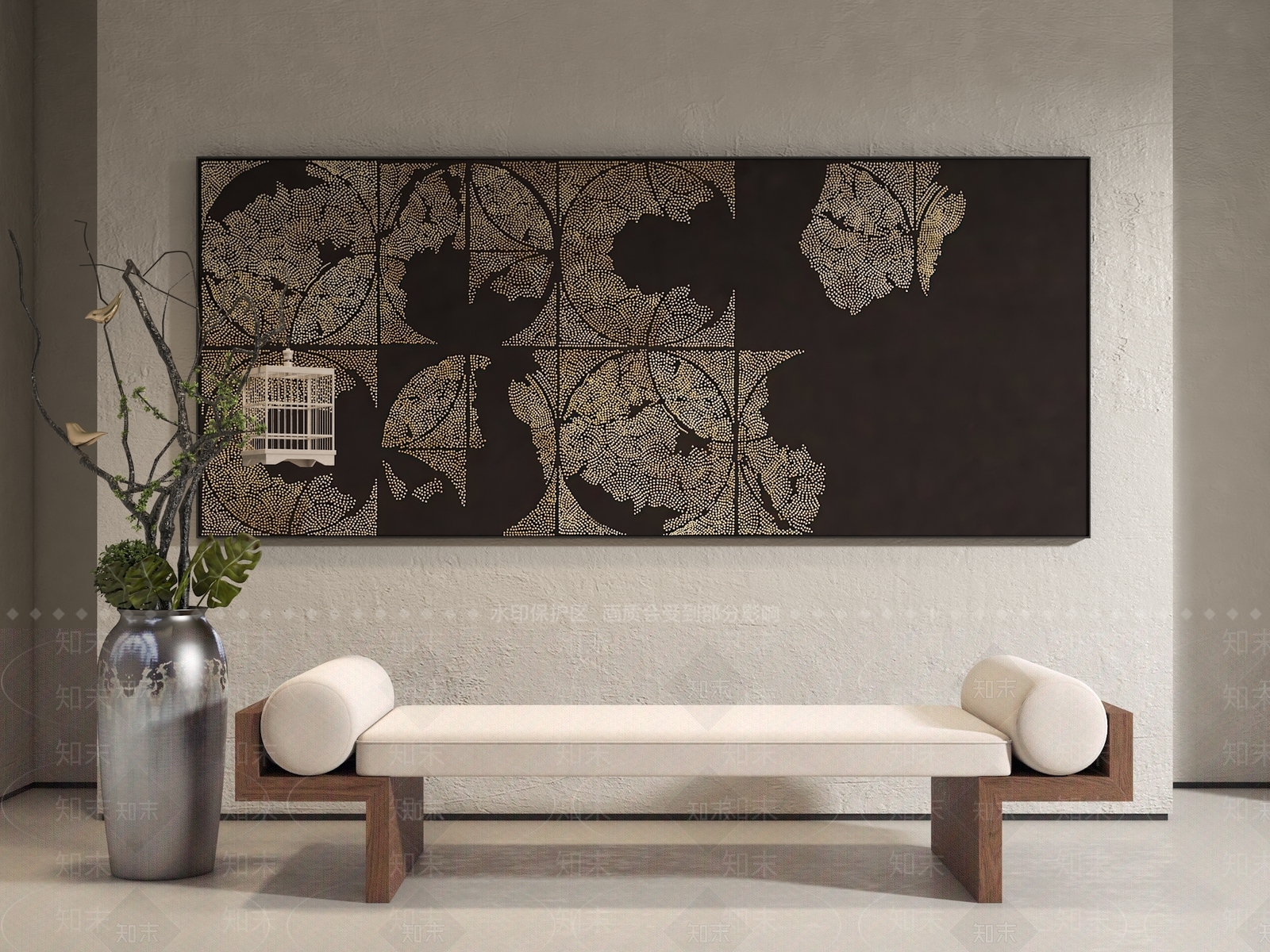 现代中古装饰画3D模型下载【ID:1153711881】_知末3d模型网