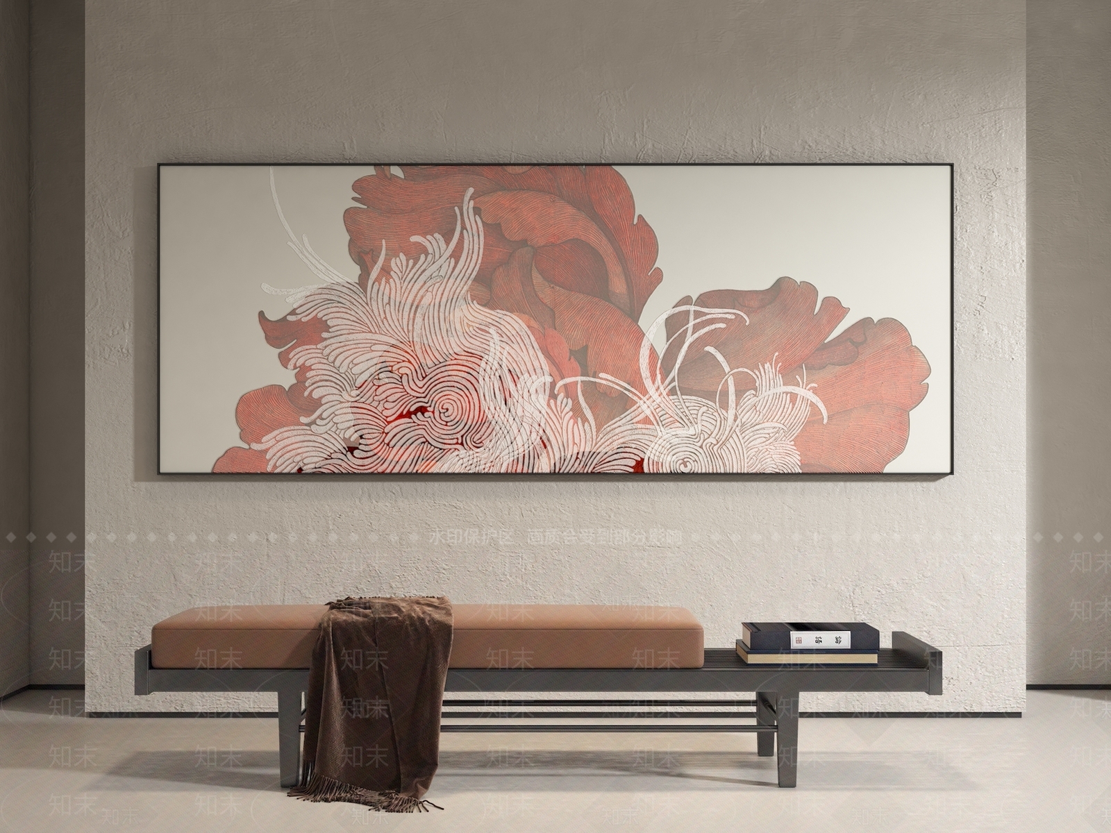 现代彩绘花朵植物装饰画SU模型下载【ID:1153712400】