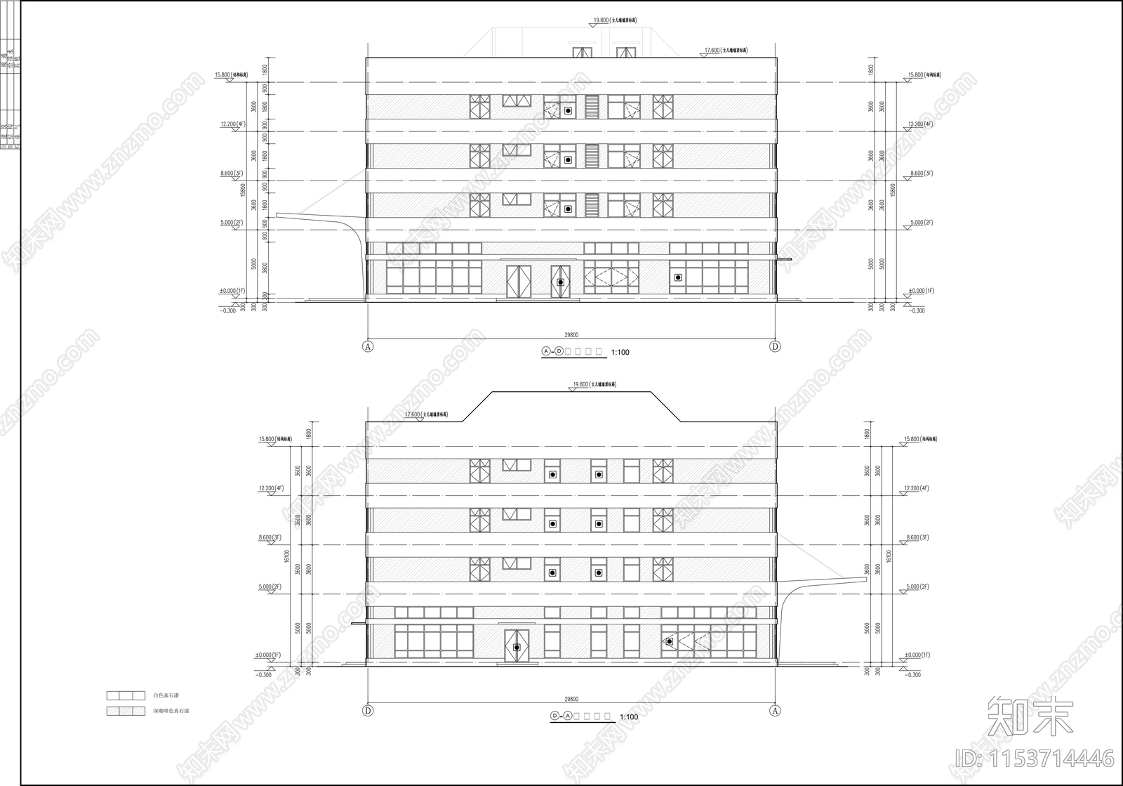 宿舍楼建筑cad施工图下载【ID:1153714446】