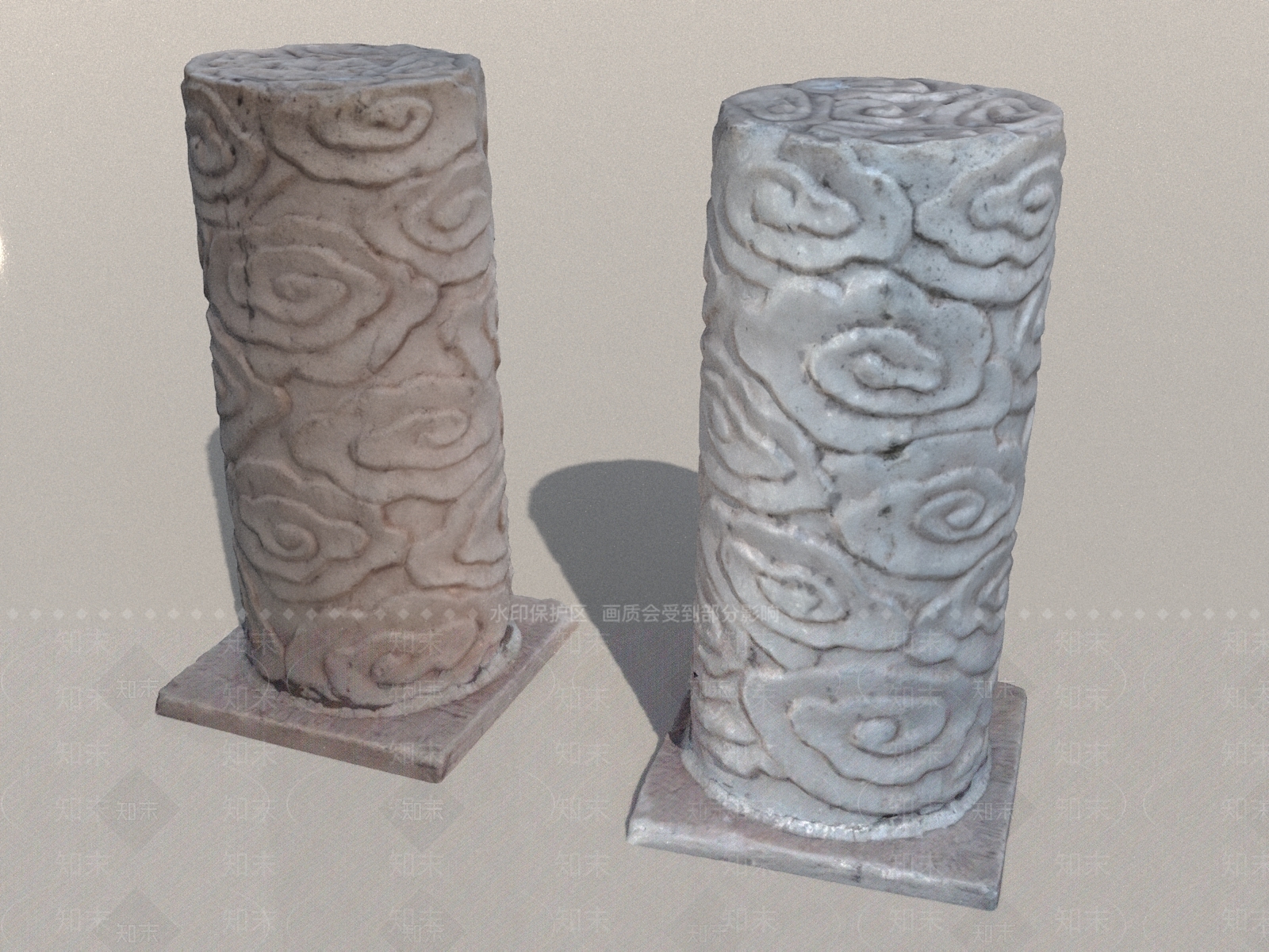 中式祥云柱3D模型下载【ID:1153717153】