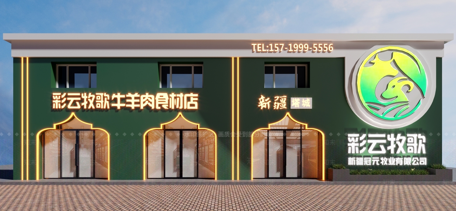 现代门头门面3D模型下载【ID:1153717155】