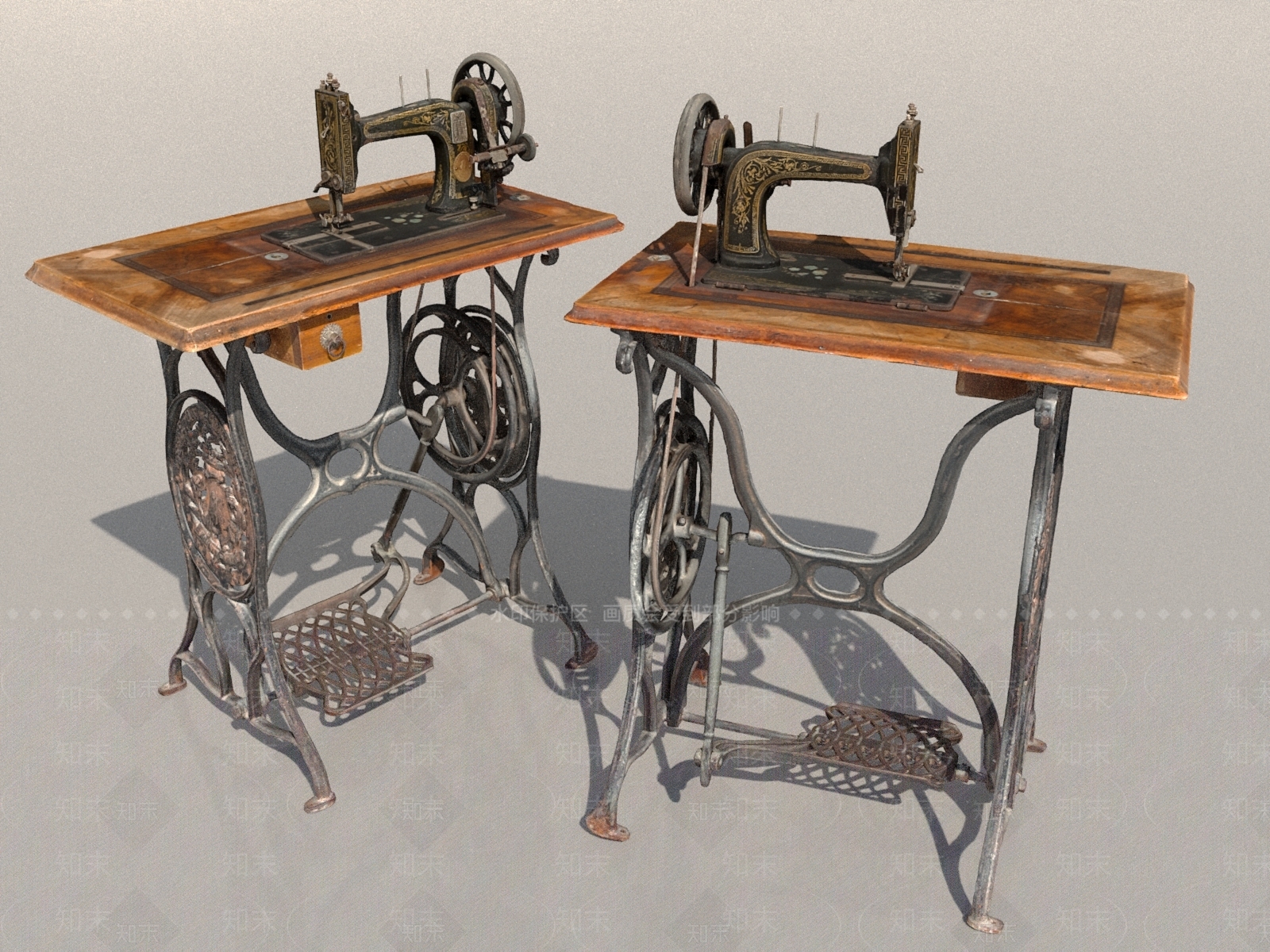 新中式老式缝纫机3D模型下载【ID:1153717734】