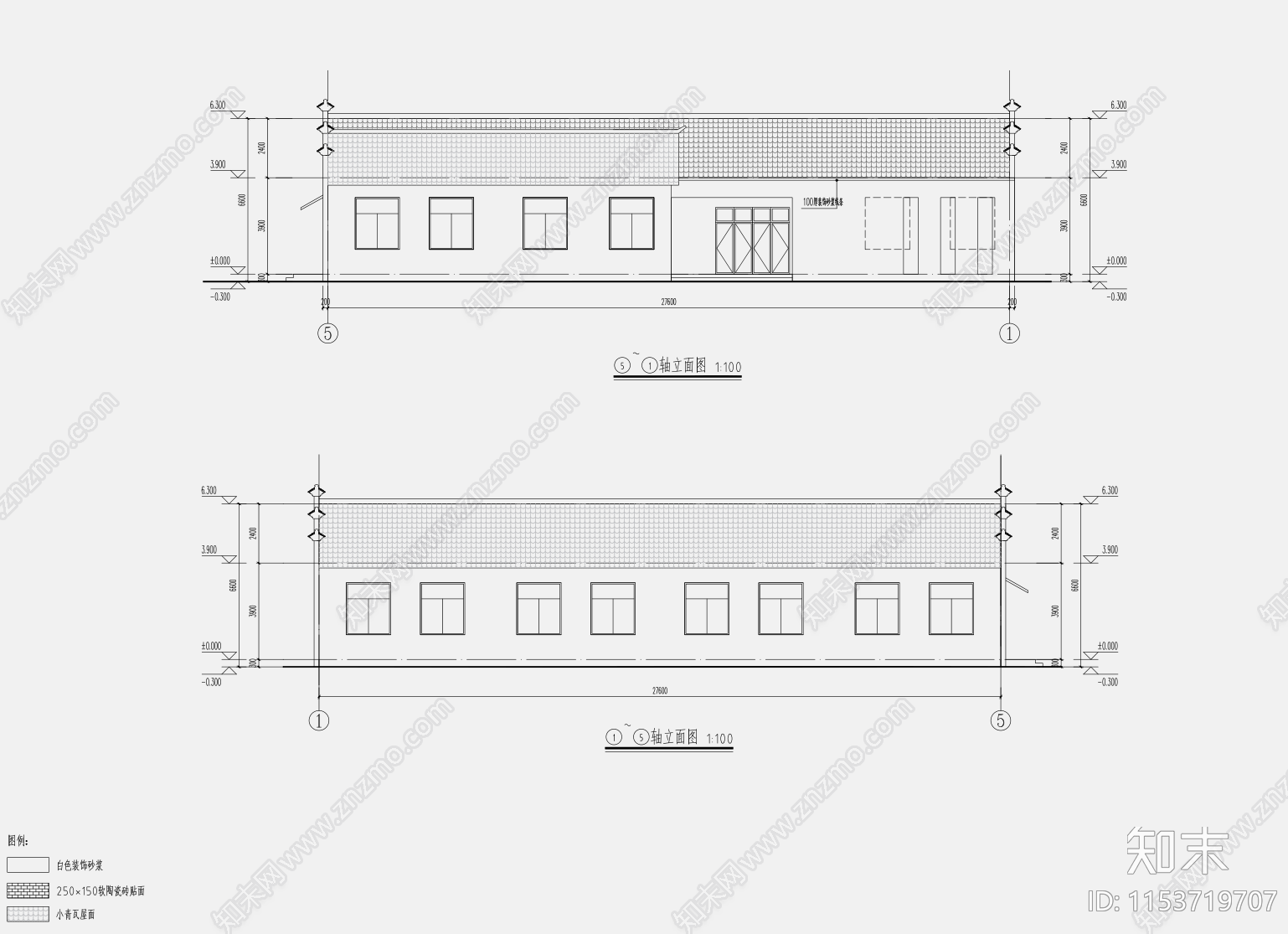 徽派单层综合楼建筑cad施工图下载【ID:1153719707】