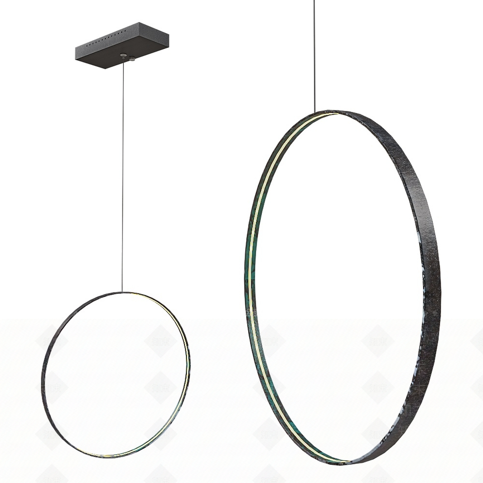 Alpha现代大圈创意吊灯3D模型下载【ID:1153722095】