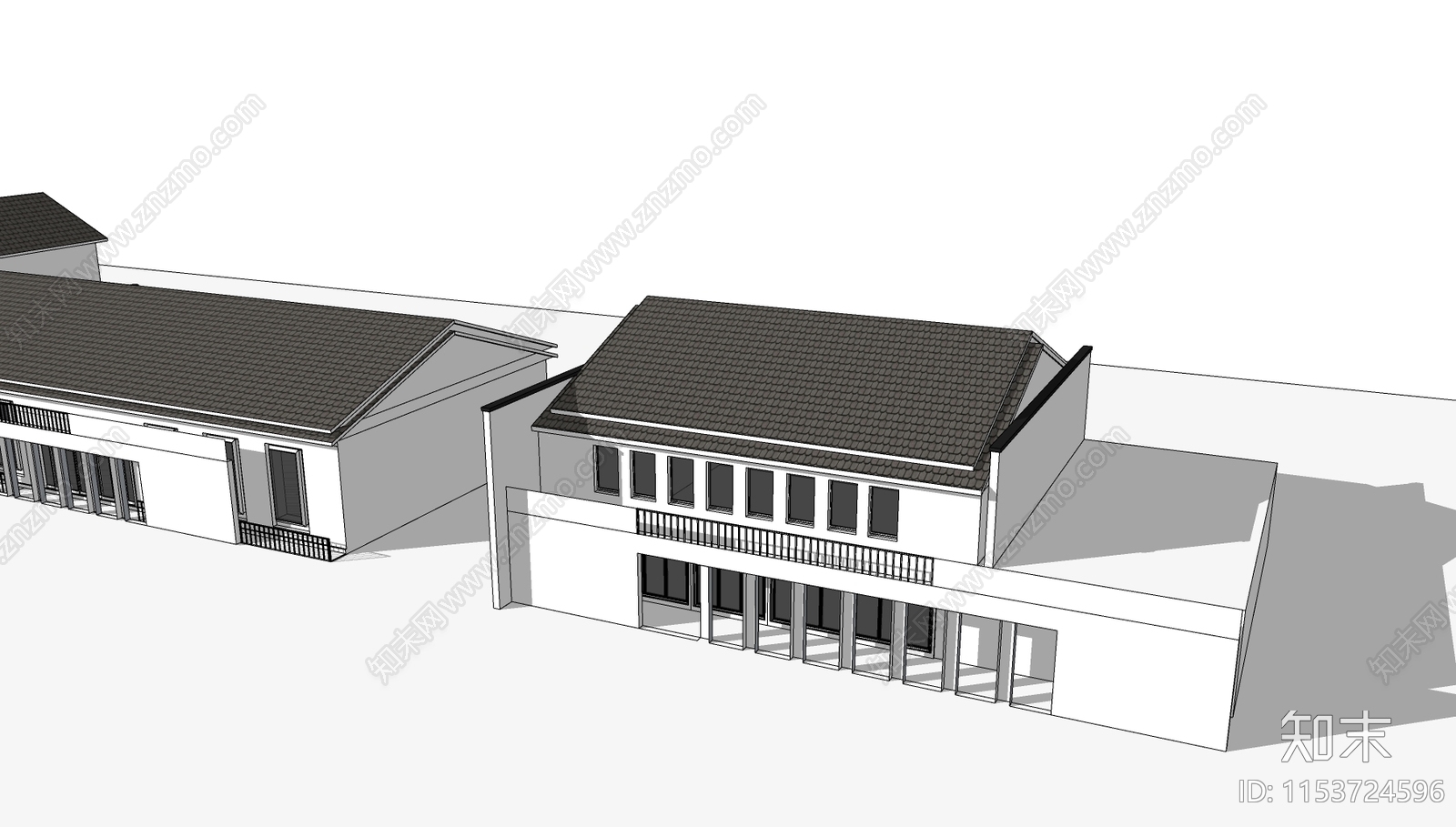 新中式乡村民房SU模型下载【ID:1153724596】