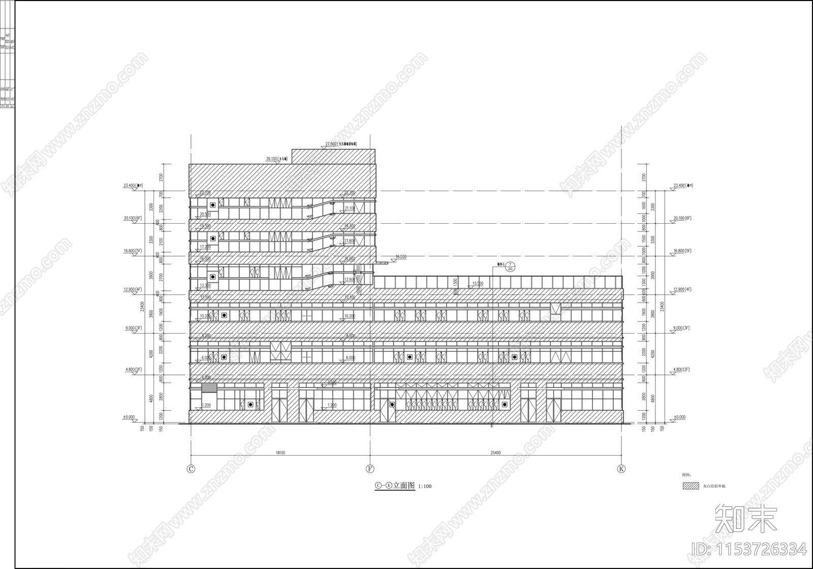 生活楼建筑设计cad施工图下载【ID:1153726334】