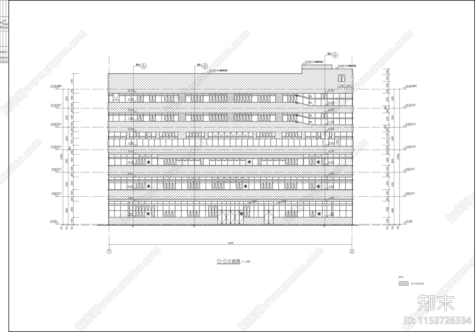 生活楼建筑设计cad施工图下载【ID:1153726334】