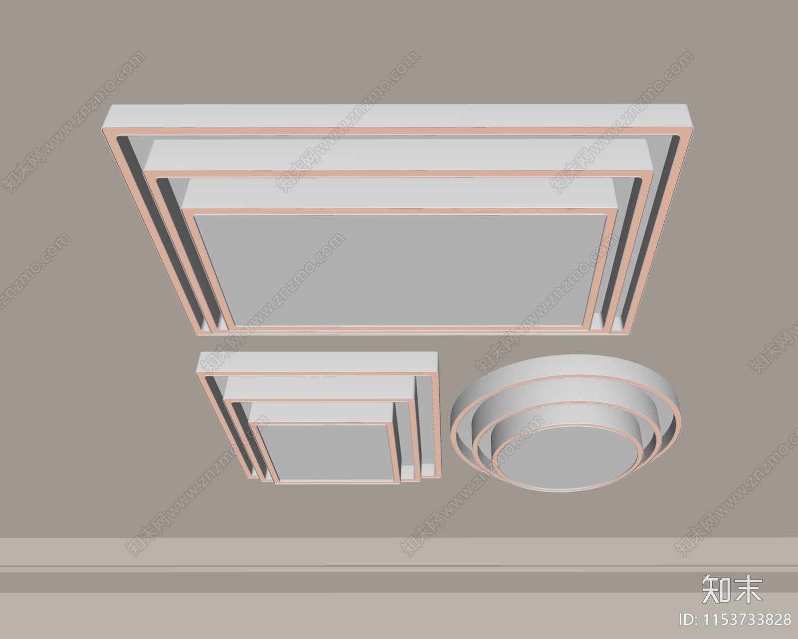 现代吸顶灯SU模型下载【ID:1153733828】