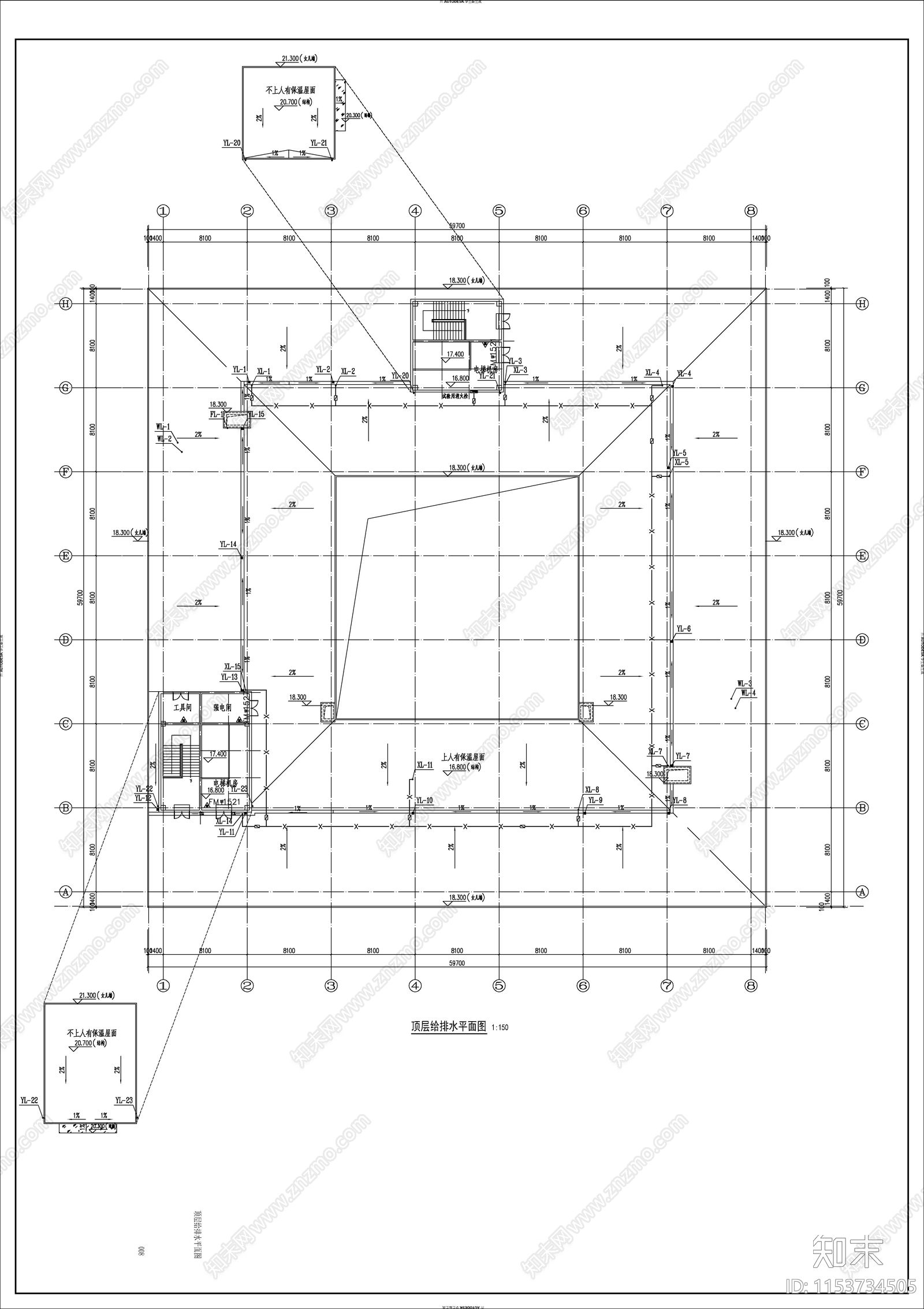 某科学办公大楼给排水cad施工图下载【ID:1153734505】