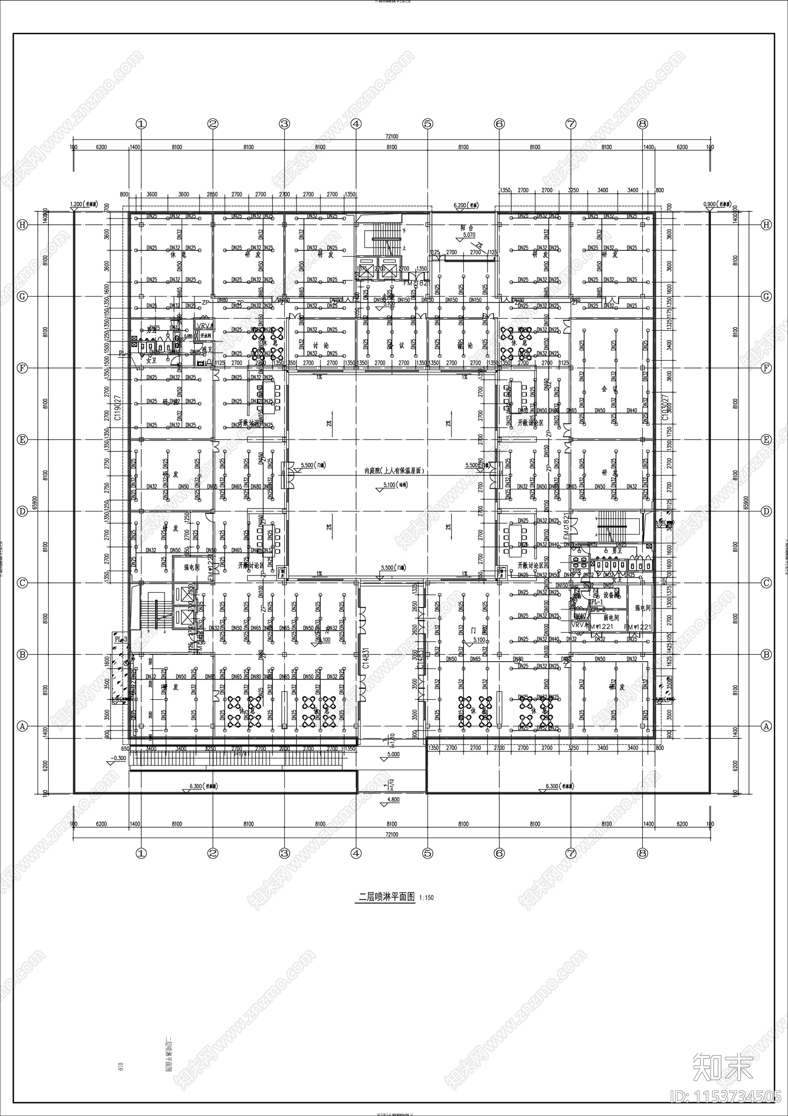 某科学办公大楼给排水cad施工图下载【ID:1153734505】