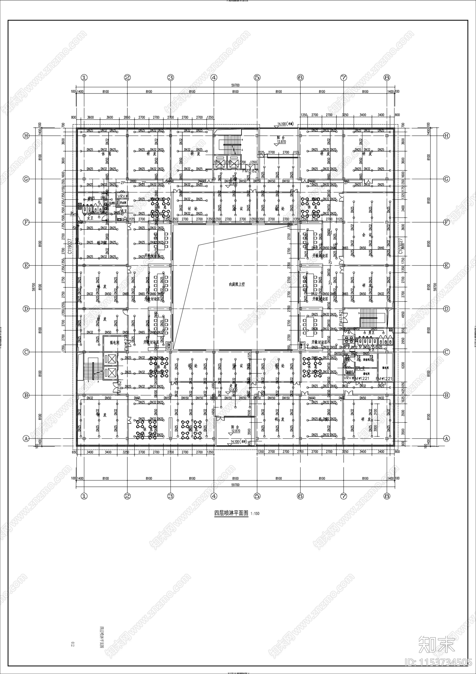 某科学办公大楼给排水cad施工图下载【ID:1153734505】