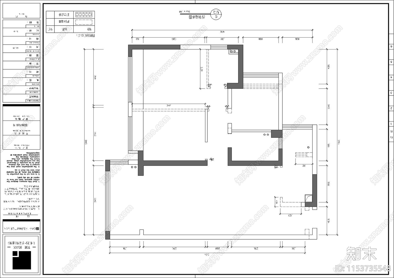 北欧别墅家装空间cad施工图下载【ID:1153735548】