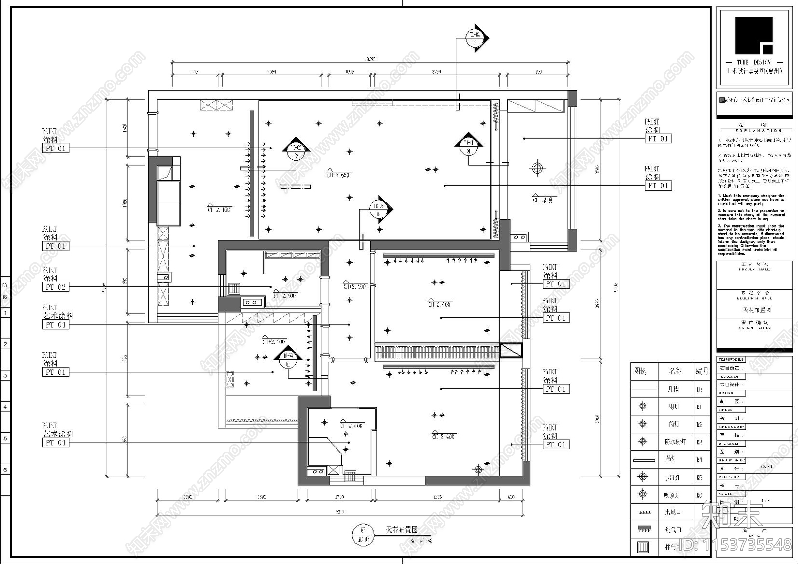 北欧别墅家装空间cad施工图下载【ID:1153735548】