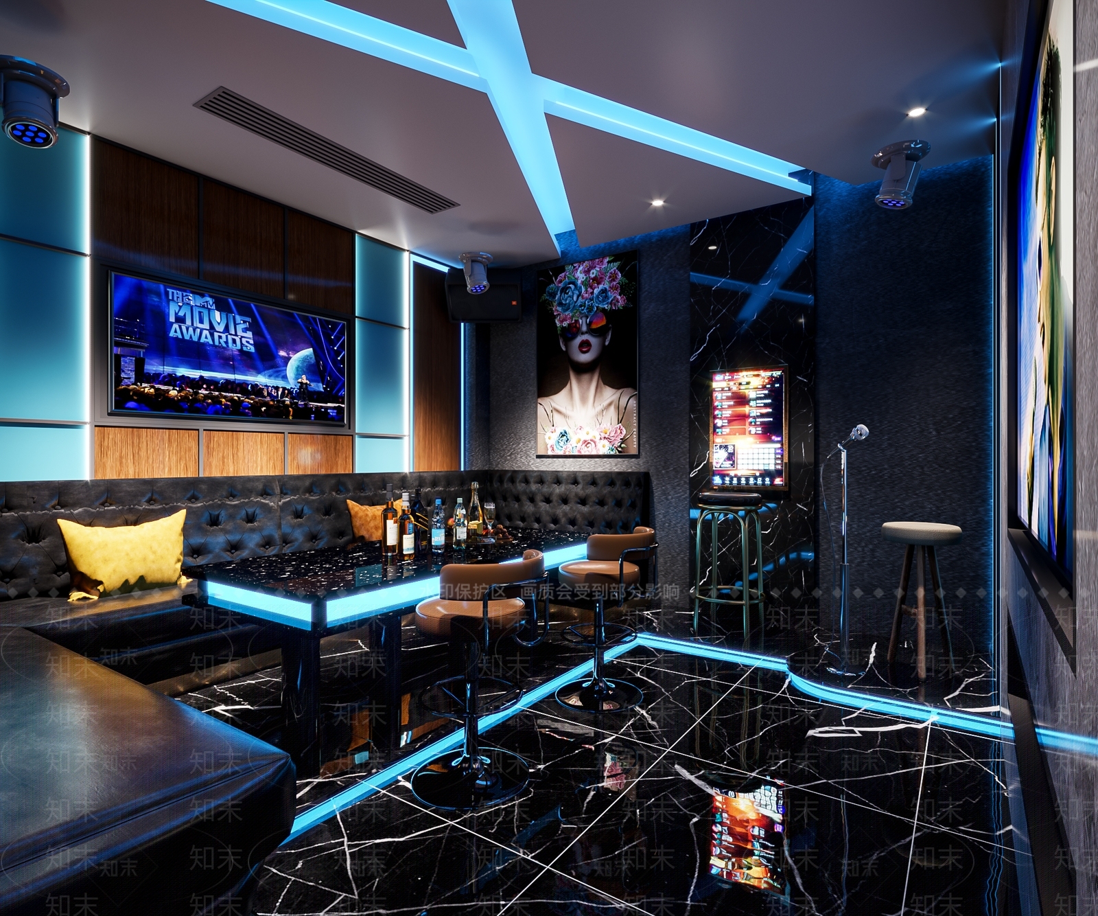 现代ktv包间3D模型下载【ID:1153737993】