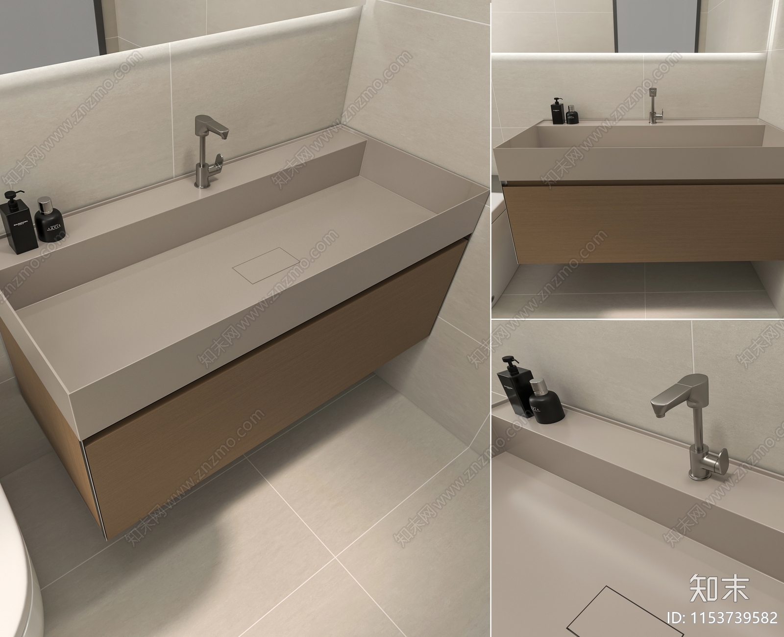 现代浴室柜3D模型下载【ID:1153739582】