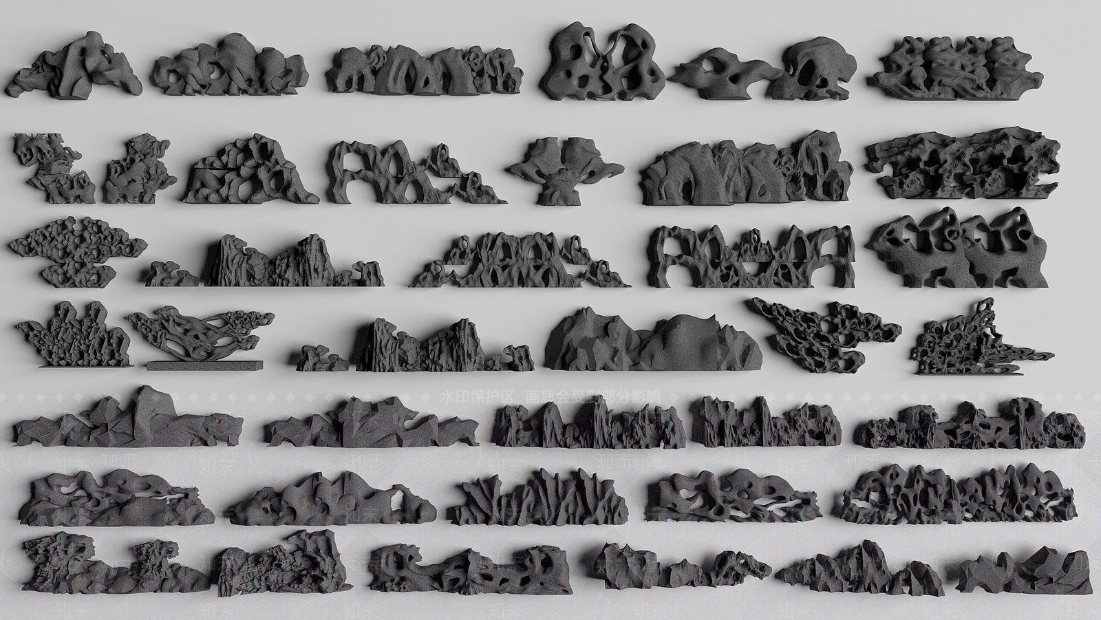 现代假山石头3D模型下载【ID:1153740350】