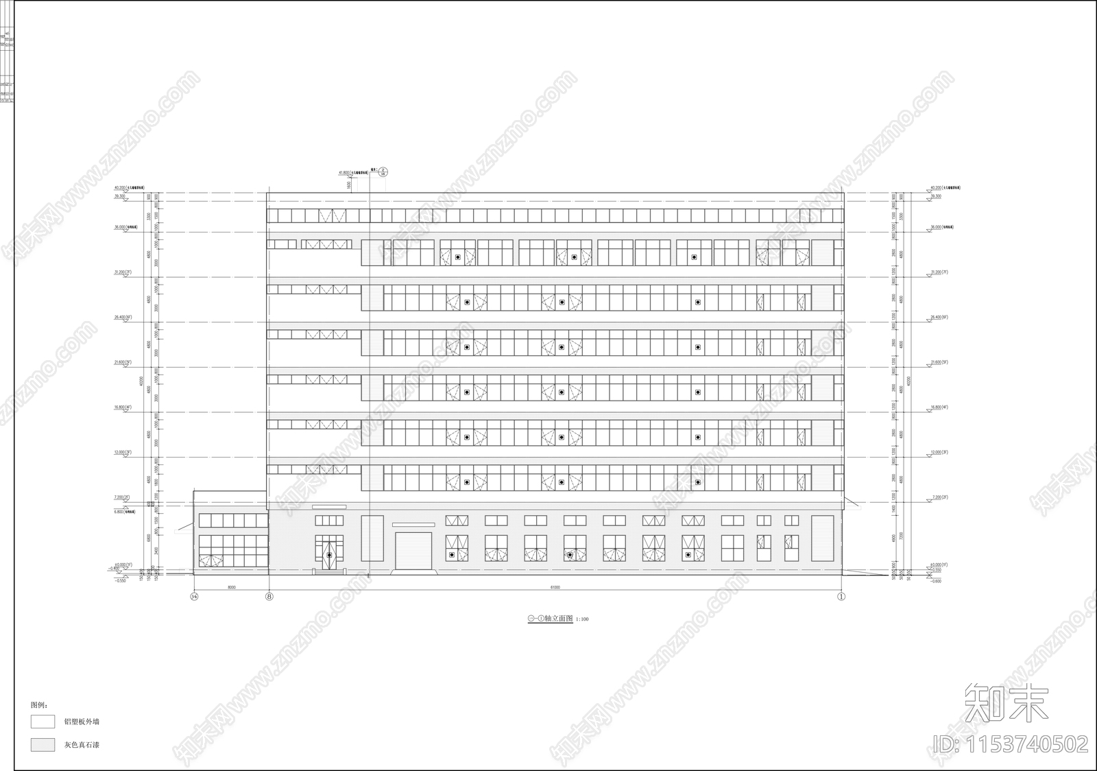 七层丙类车间建筑cad施工图下载【ID:1153740502】