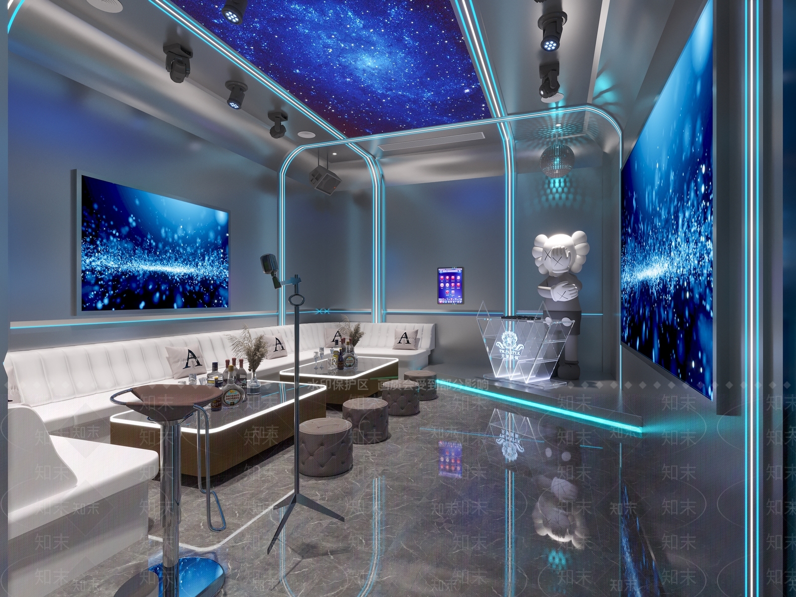 现代轻奢金属ktv包厢3D模型下载【ID:1153741401】