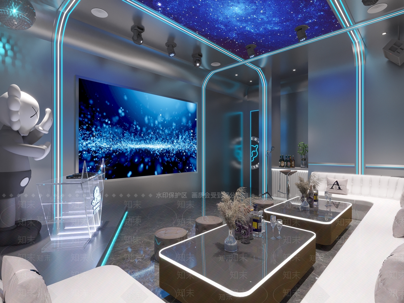 现代轻奢金属ktv包厢3D模型下载【ID:1153741469】