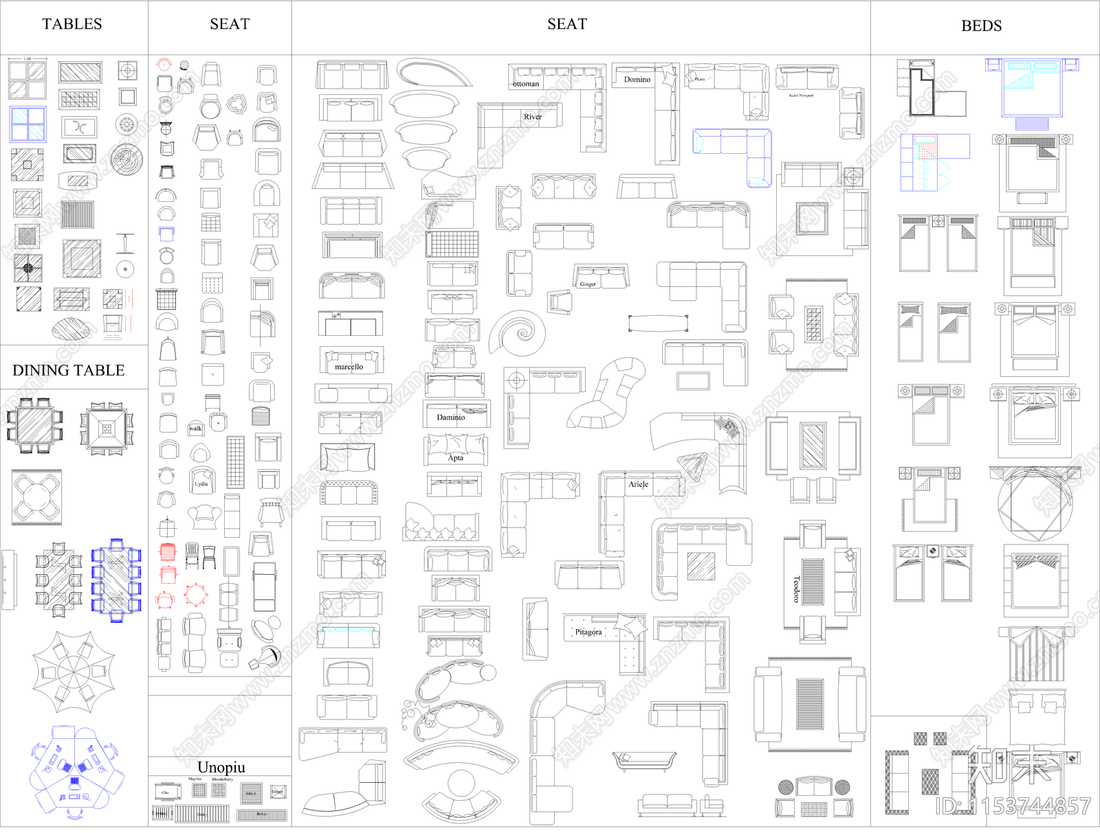 家具电视柜施工图下载【ID:1153744857】