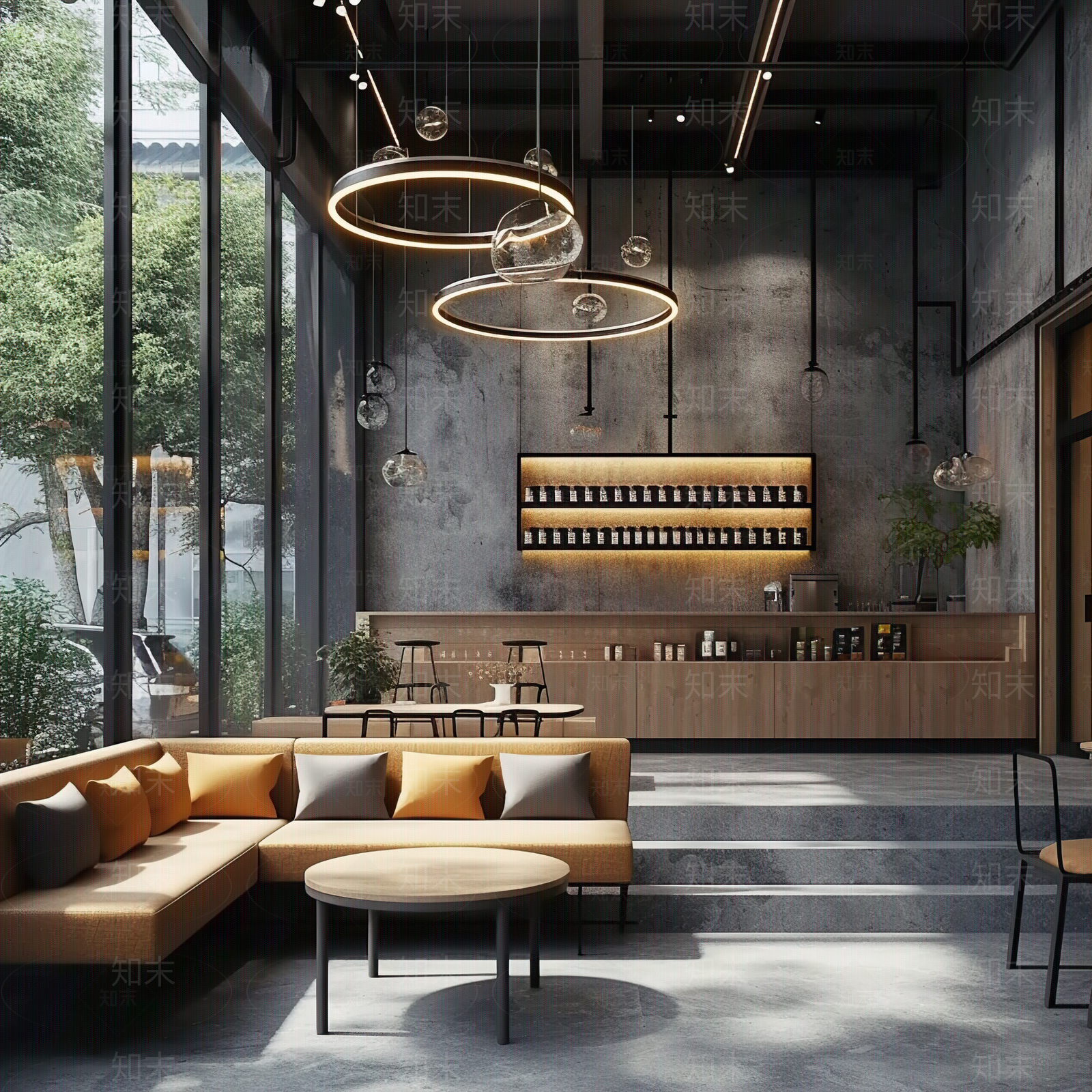 现代会客厅室内壁纸贴图下载【ID:1153745207】