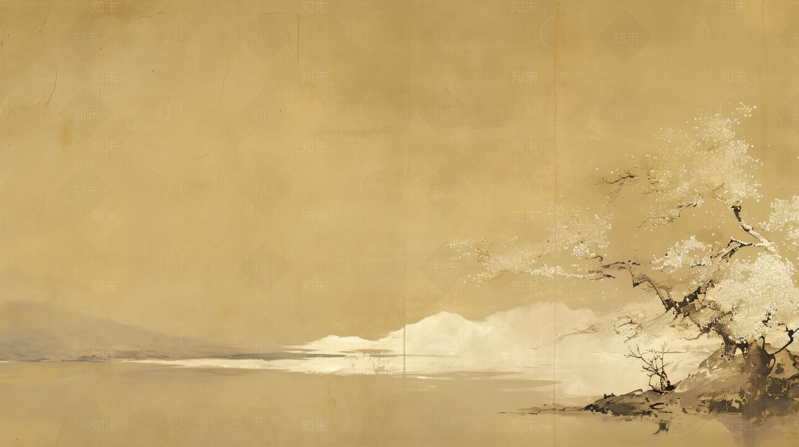 中式植物壁画贴图下载【ID:1153745519】